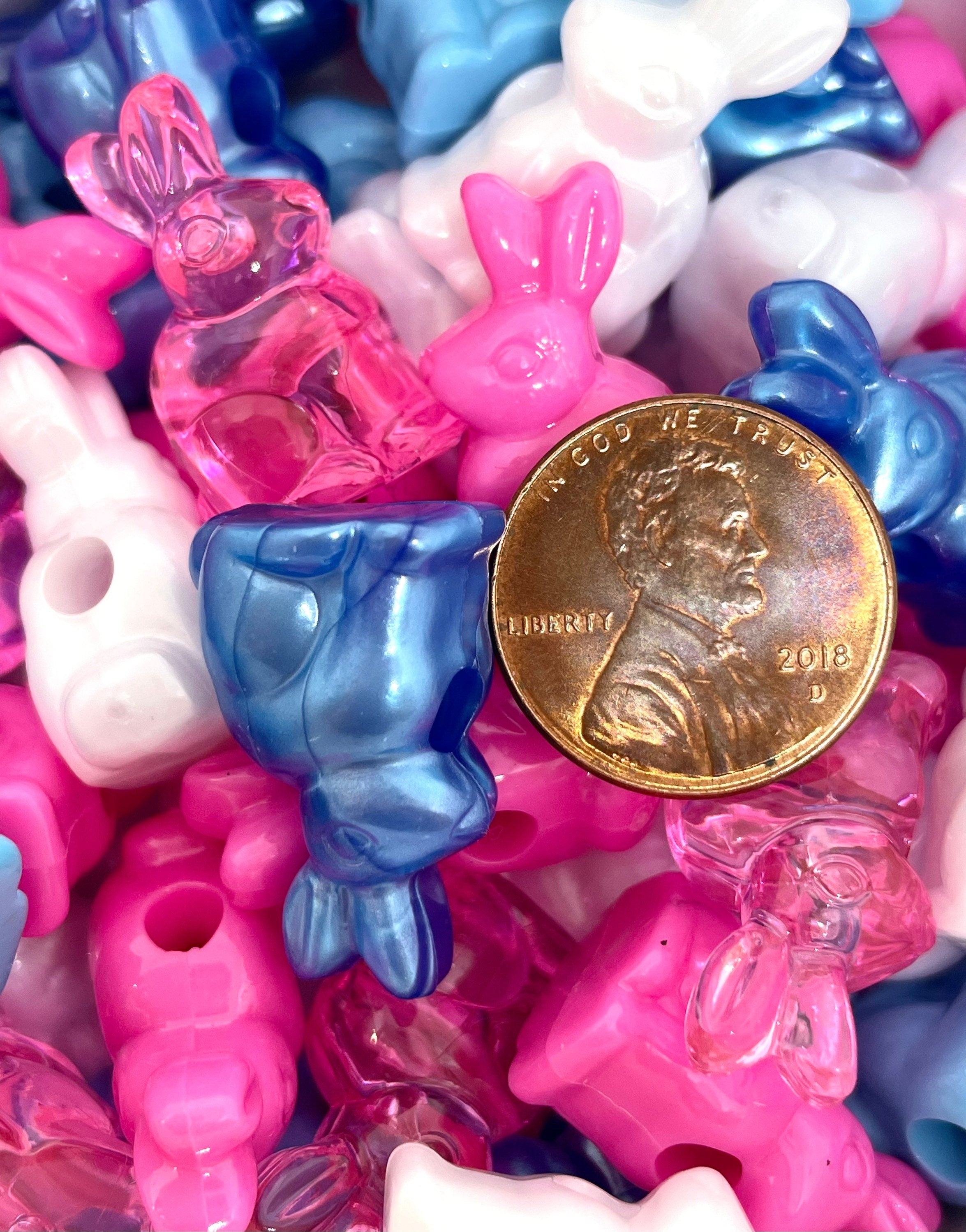 Baby Bunny Bead Variety for Jewelry Making, Easter Beads for Garland, Animal Beads for Kids, Rabbit Beads
