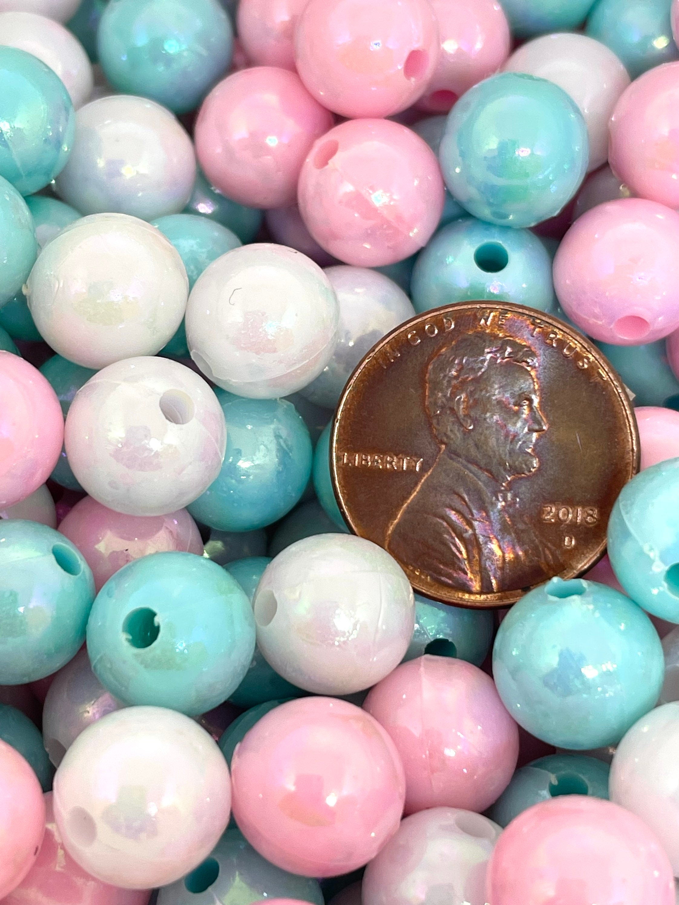 10mm Pastel Bubblegum AB Bead Assortment