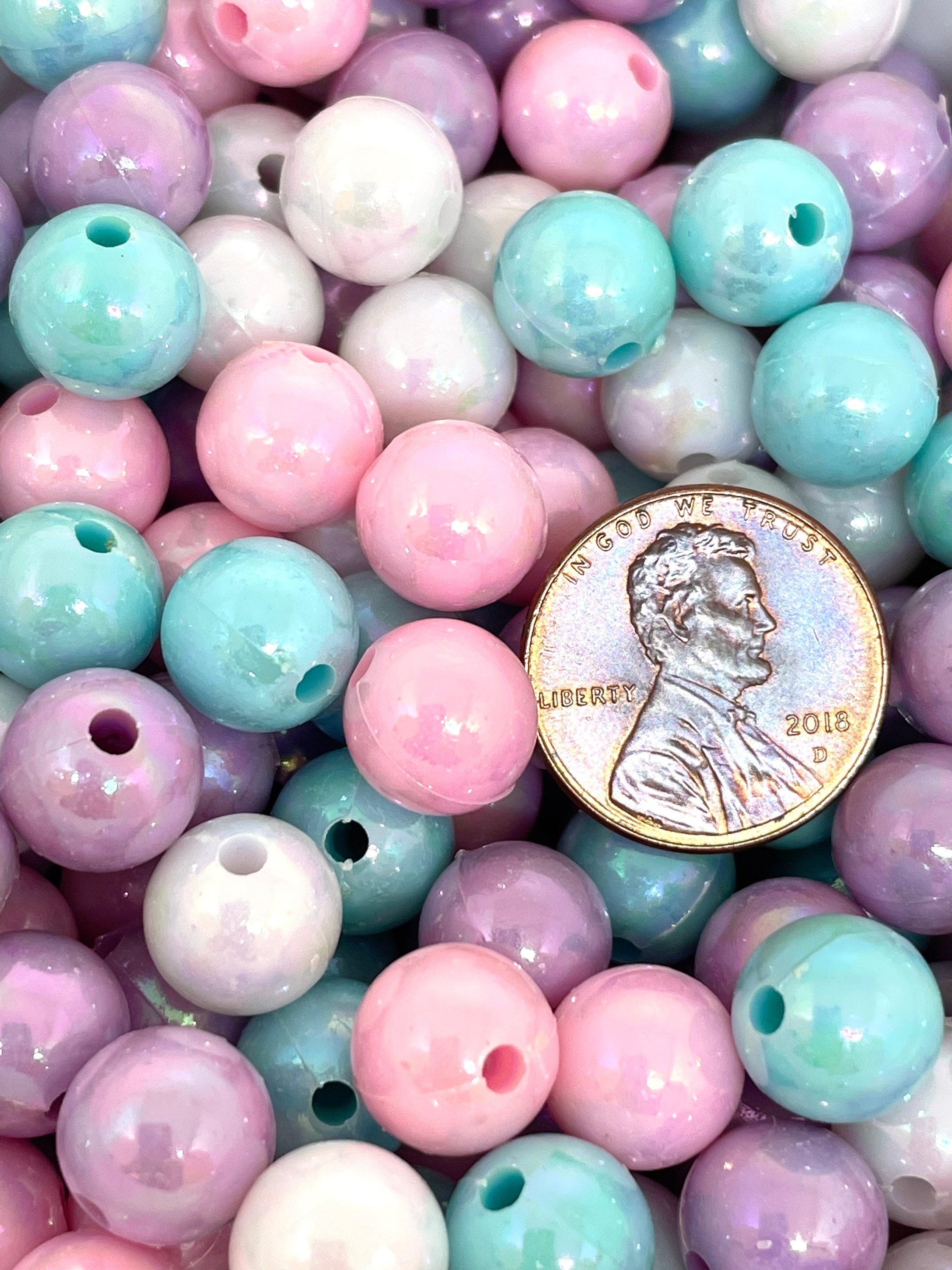 10mm Pastel Bubblegum AB Bead Assortment