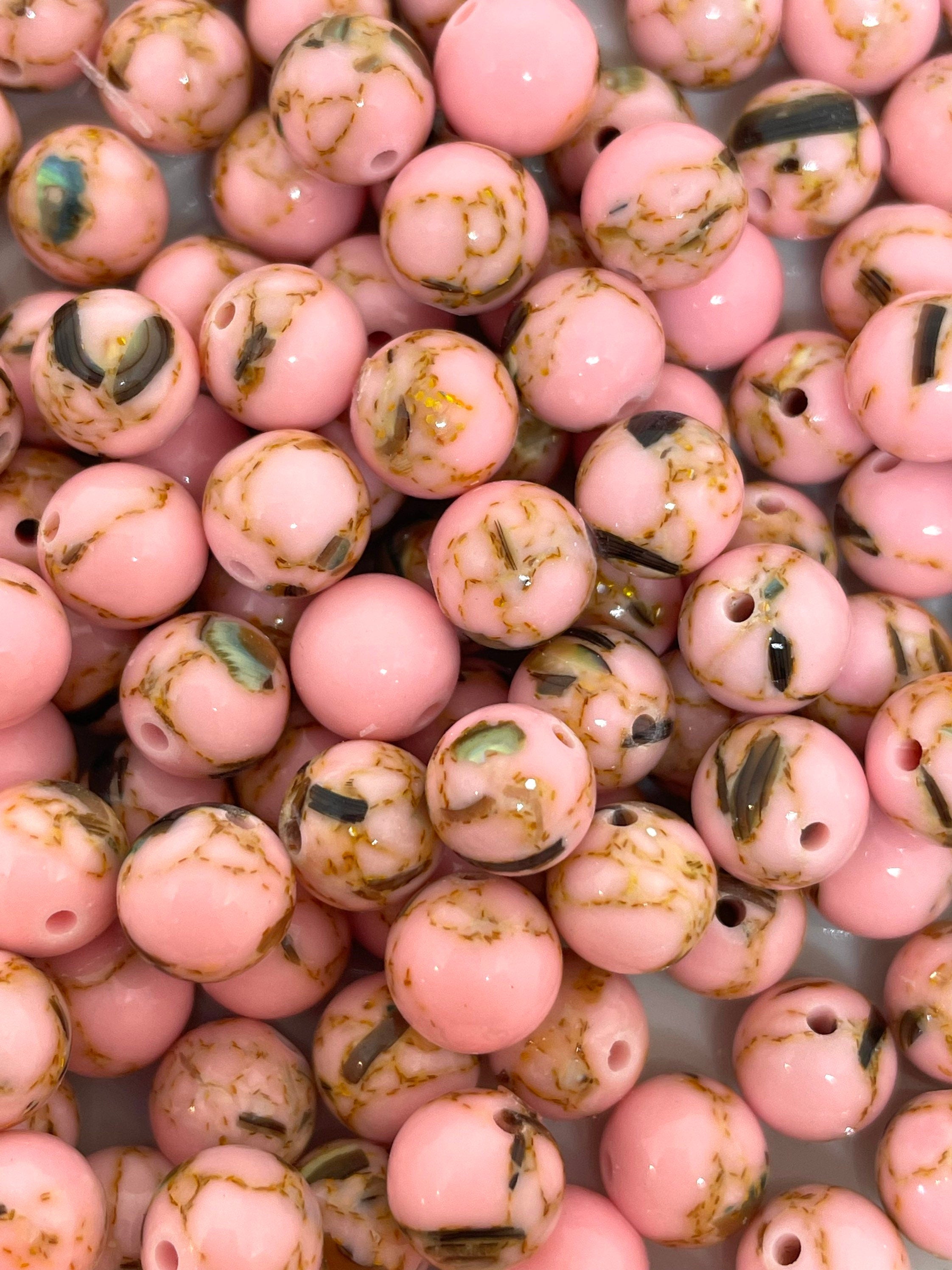 8mm Pink Howlite Stone Beads