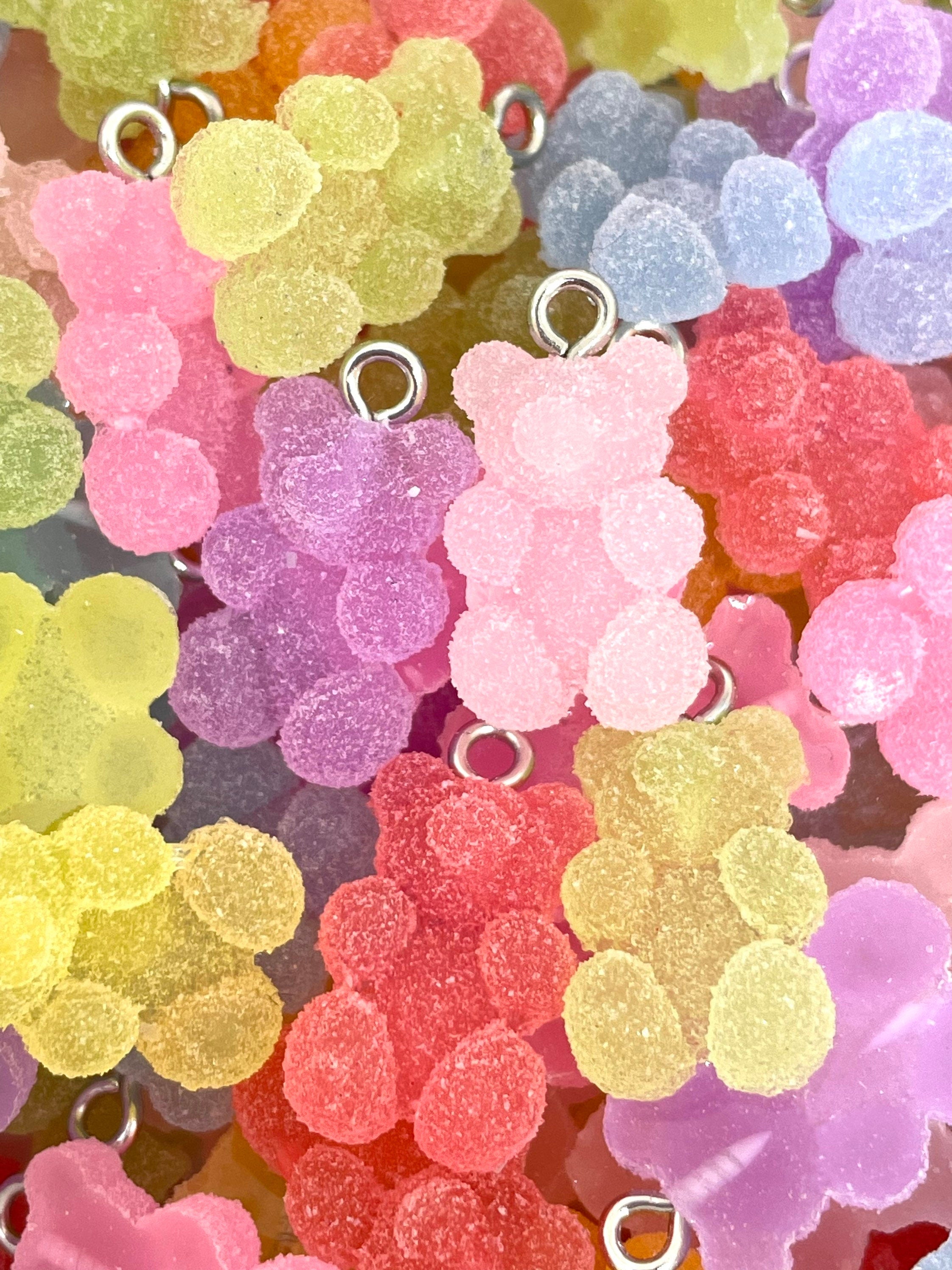 Sugar Gummy Bear Beads for Jewelry Making, Fake Candy, Gummy Bear Charm, Gummy Bear Pendant for Necklace, Animal Charm, Animal Bead