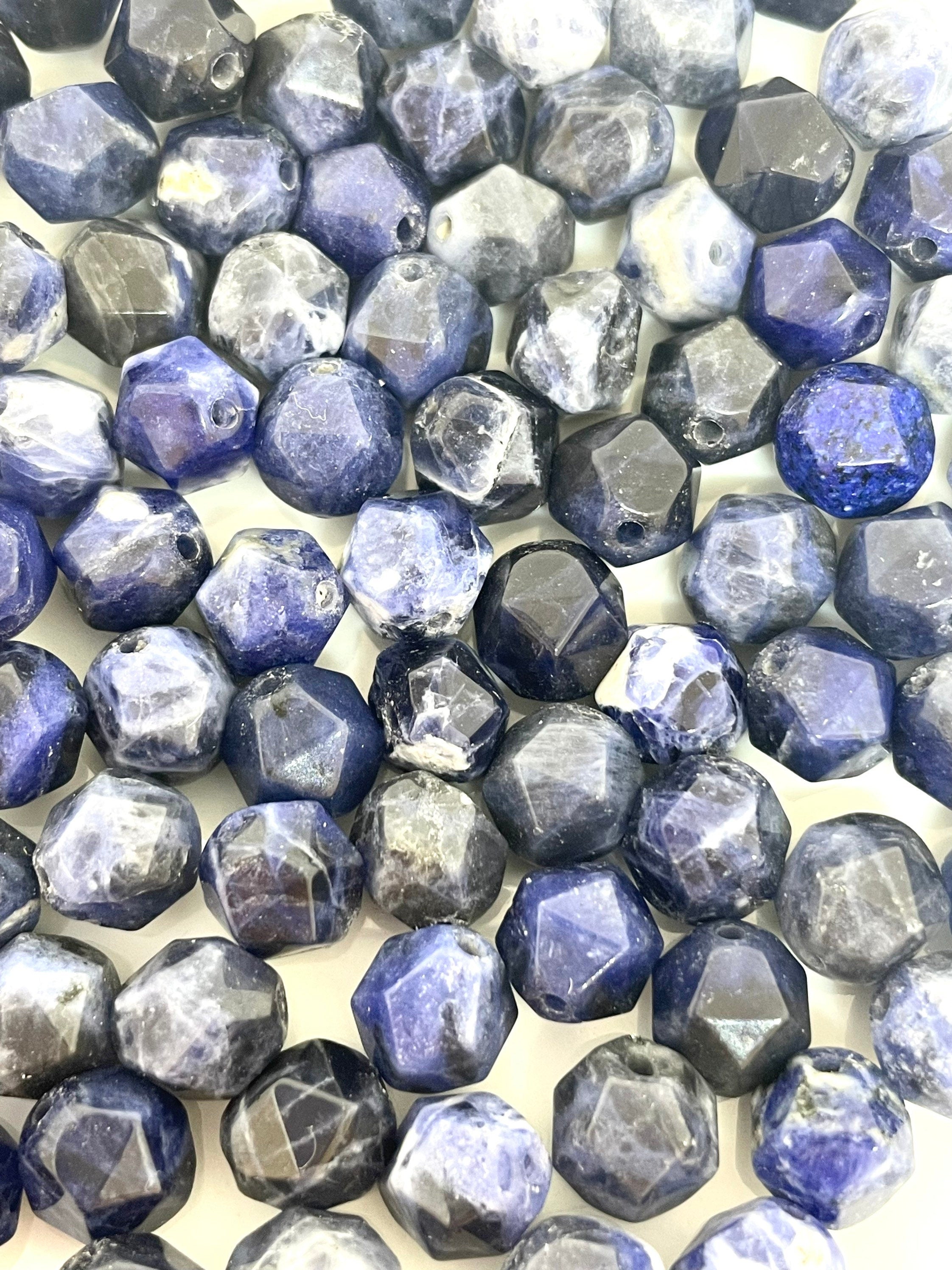 8mm Faceted Blue Jasper Beads