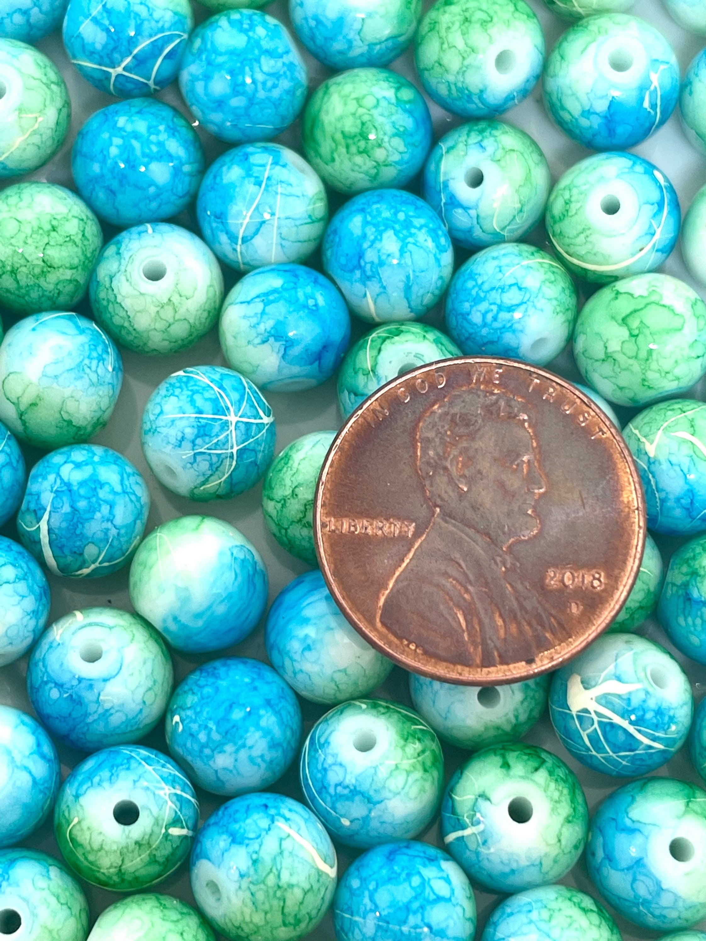 8mm Glass Mermaid Beads