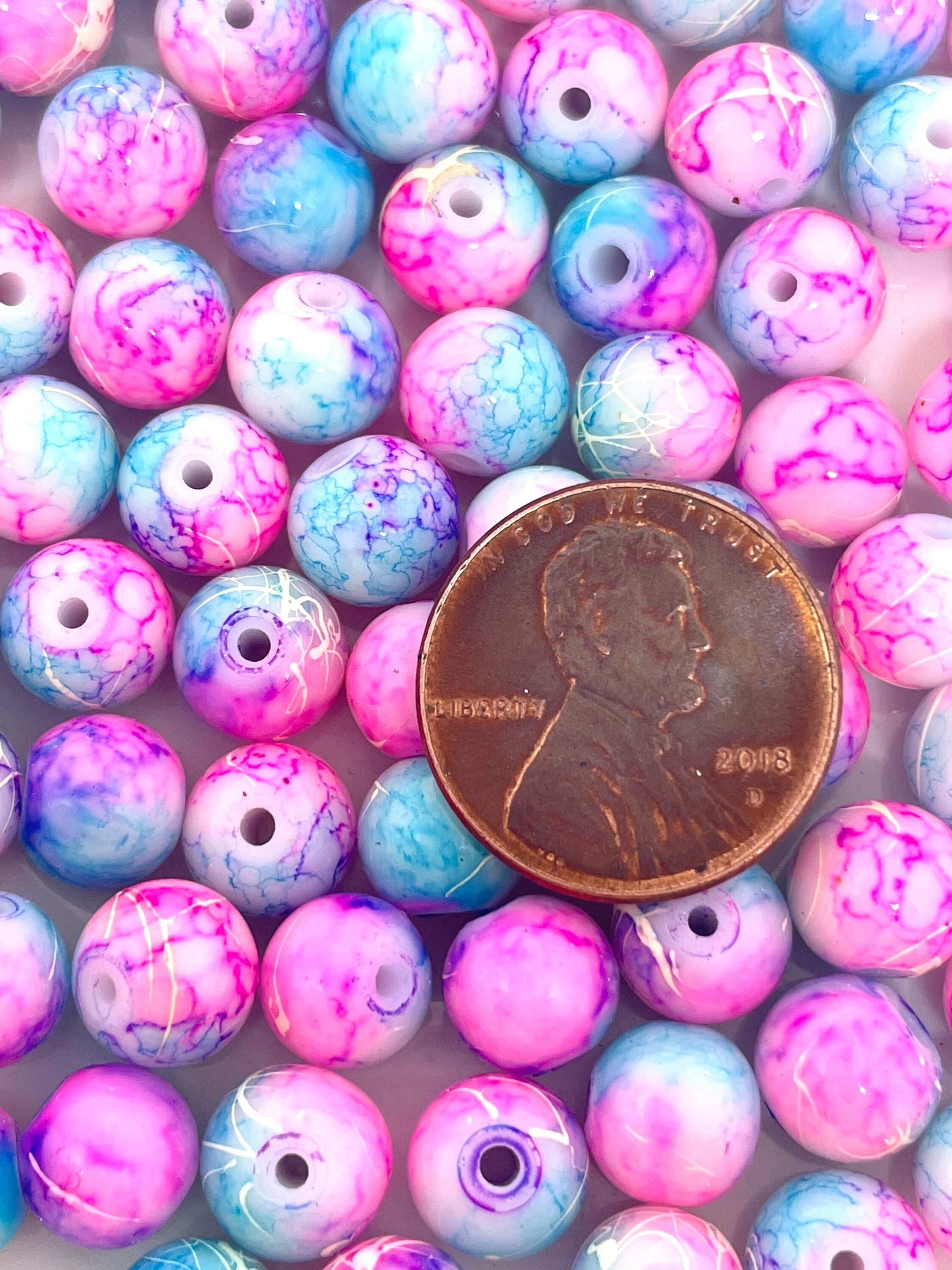 8mm Glass Sunset Beads