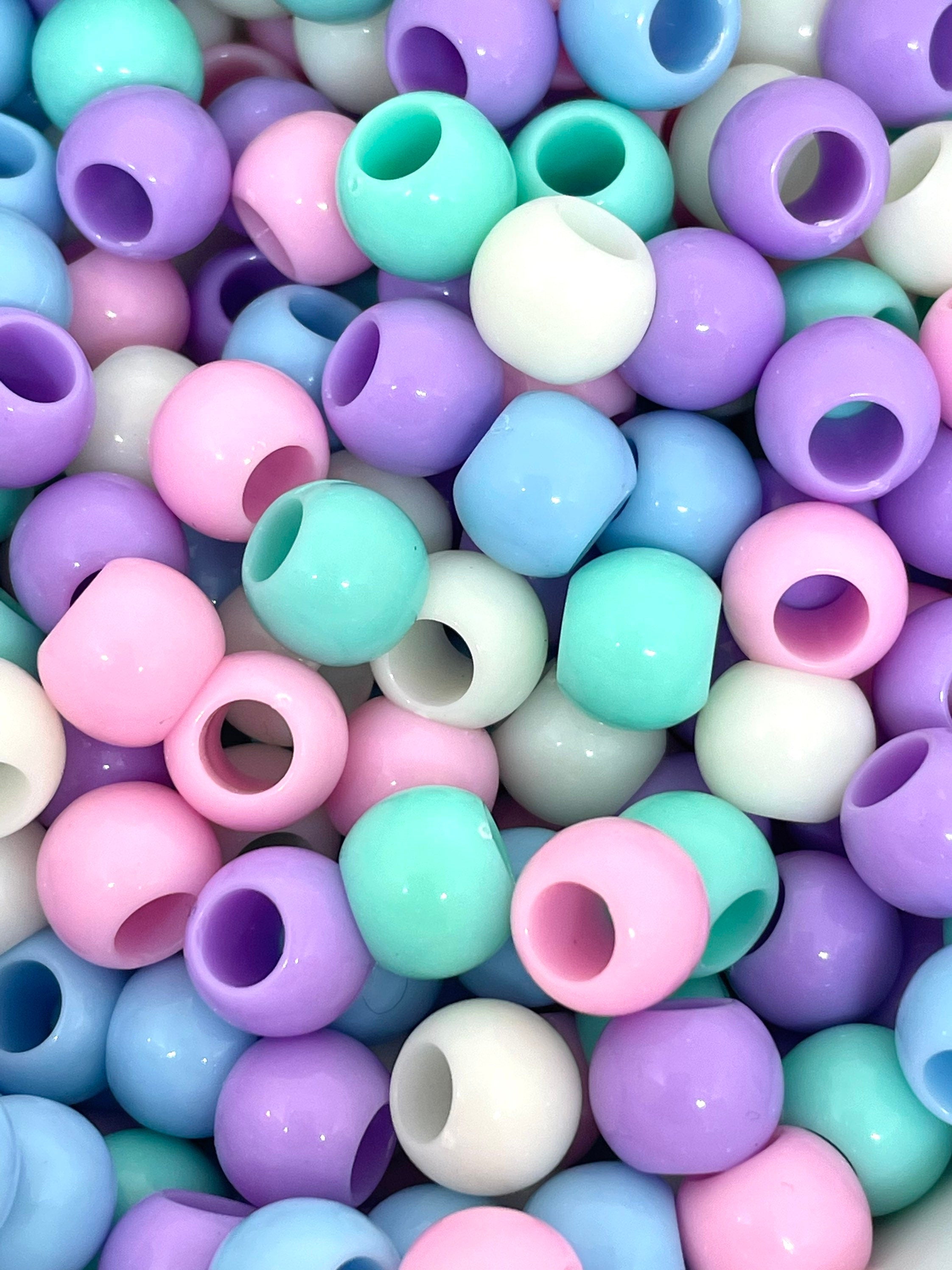 Pastel Pony Assorted Beads, Mixed Beads, Novelty Beads, Kandi Bead Mix, Easter Beads, Hair Beads, Braid Beads, Large Hole Beads