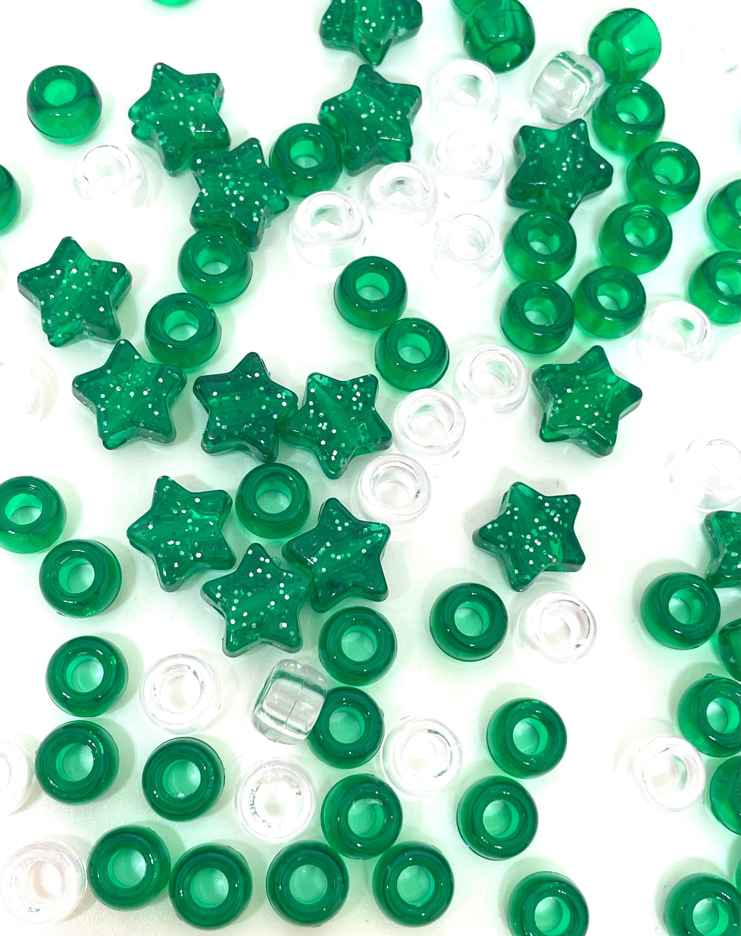 St Patricks Day Bead Assortment, Green Bead Set for St Patrick's Day Jewelry, Green Jewelry, Green and White Bead Variety