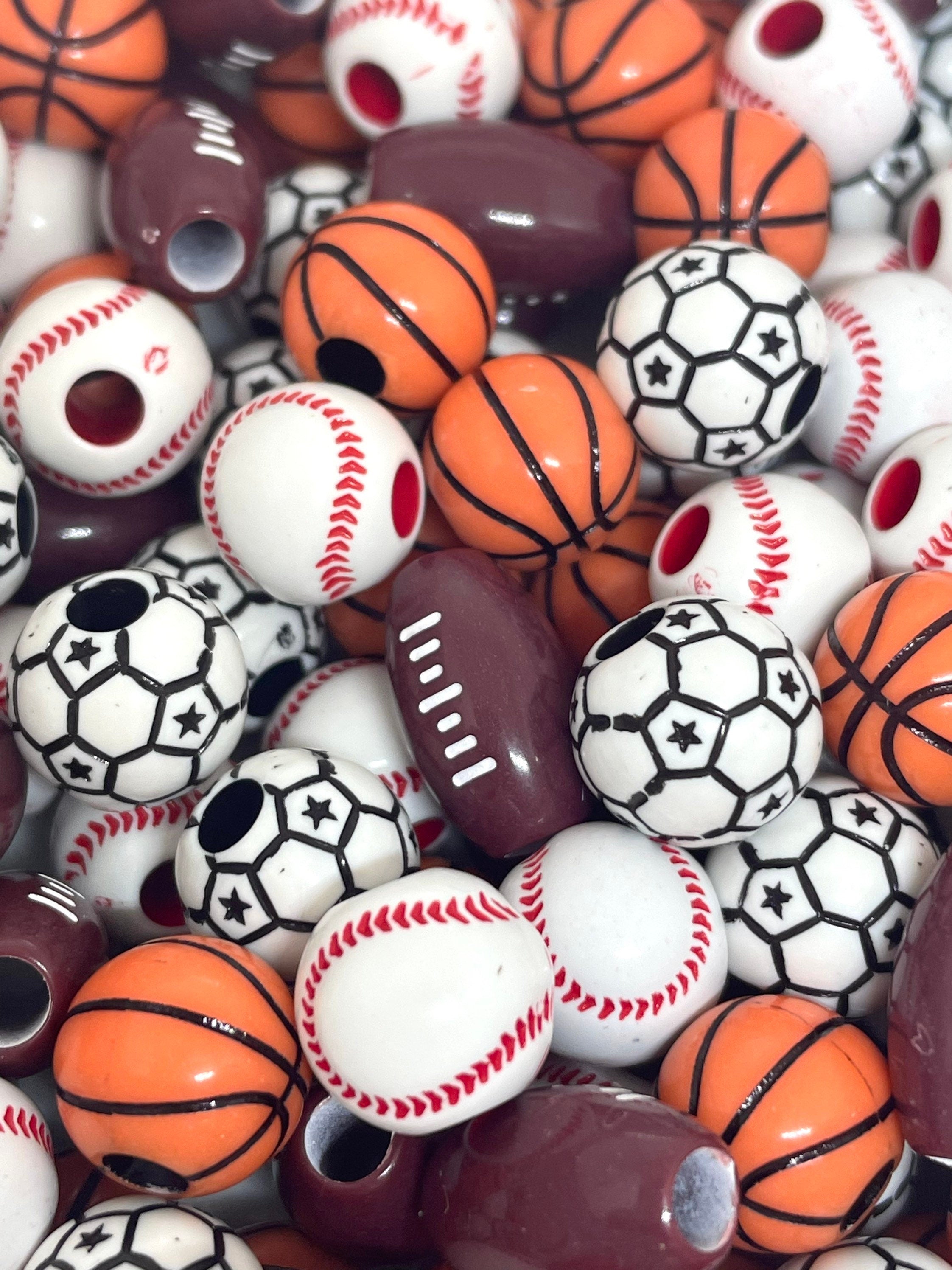120 PCS Craft Decoration Sports Ball Wooden Beads Baseball Sports Charms Sports  Beads Bracelet – labākās preces interneta veikalā Joom Geek