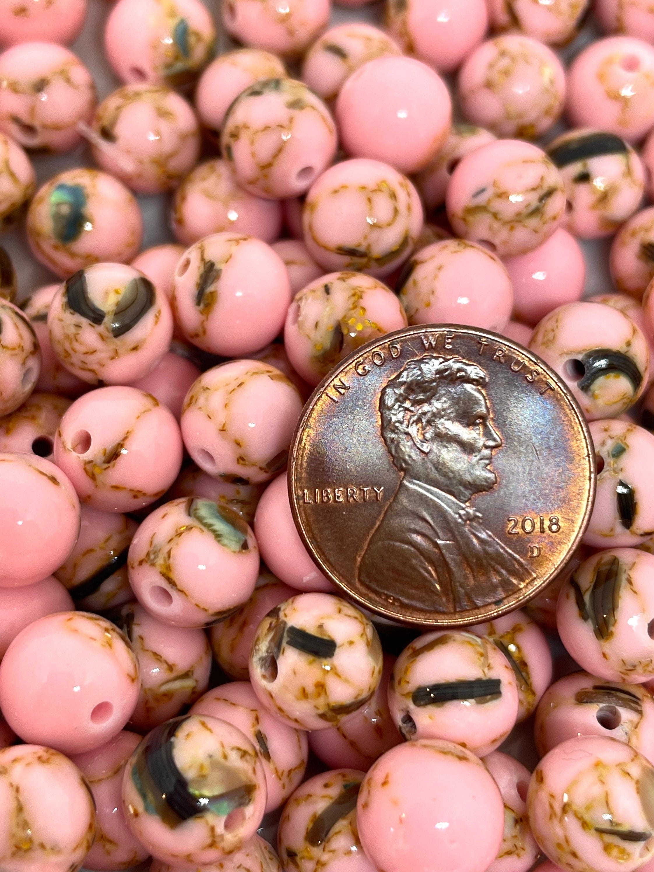 8mm Pink Howlite Stone Beads