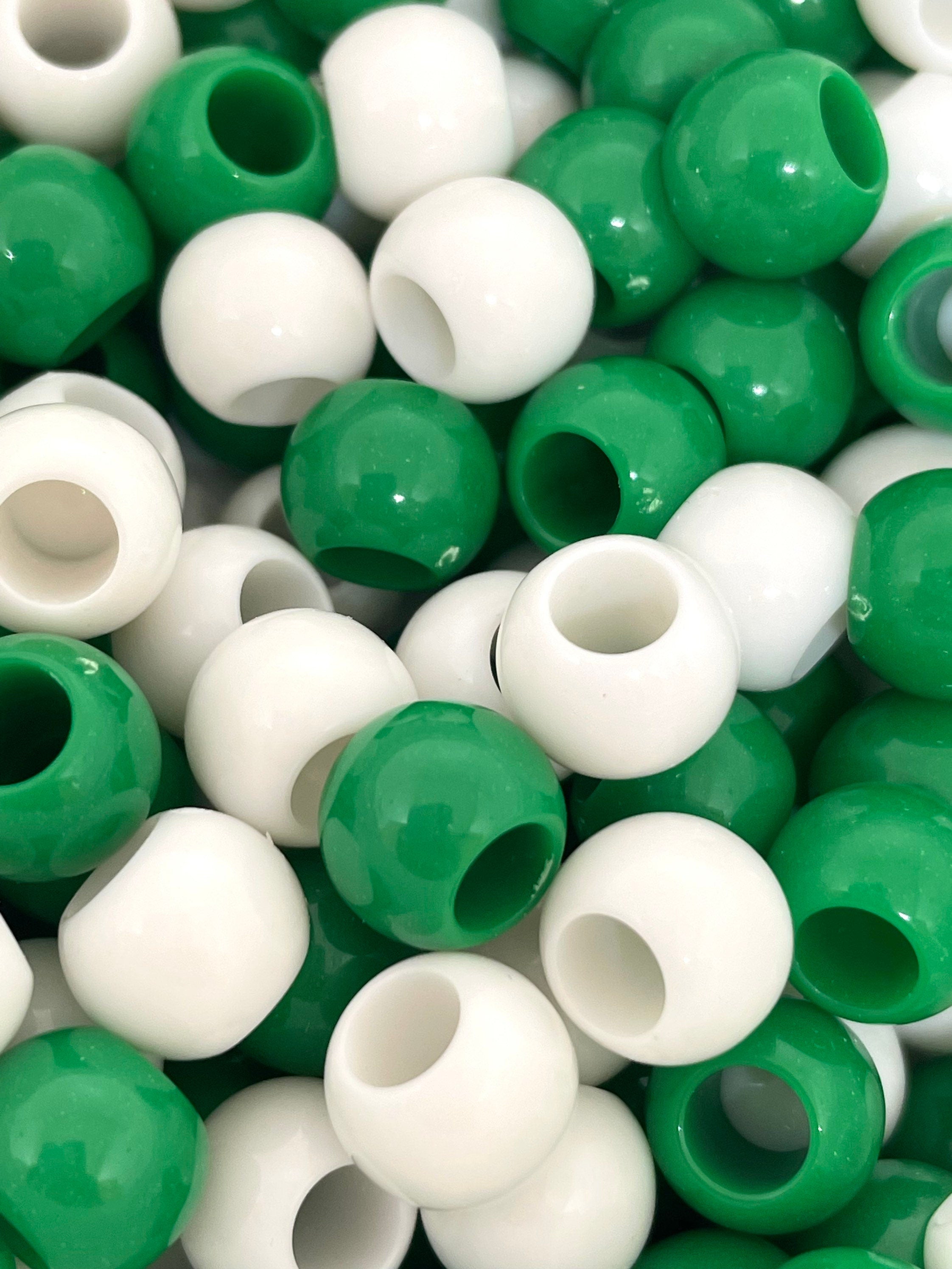 St. Patrick's Day Beads for Jewelry Making, Hair Beads, Braid Beads, Green Beads, Saint Patrick's Day Jewelry