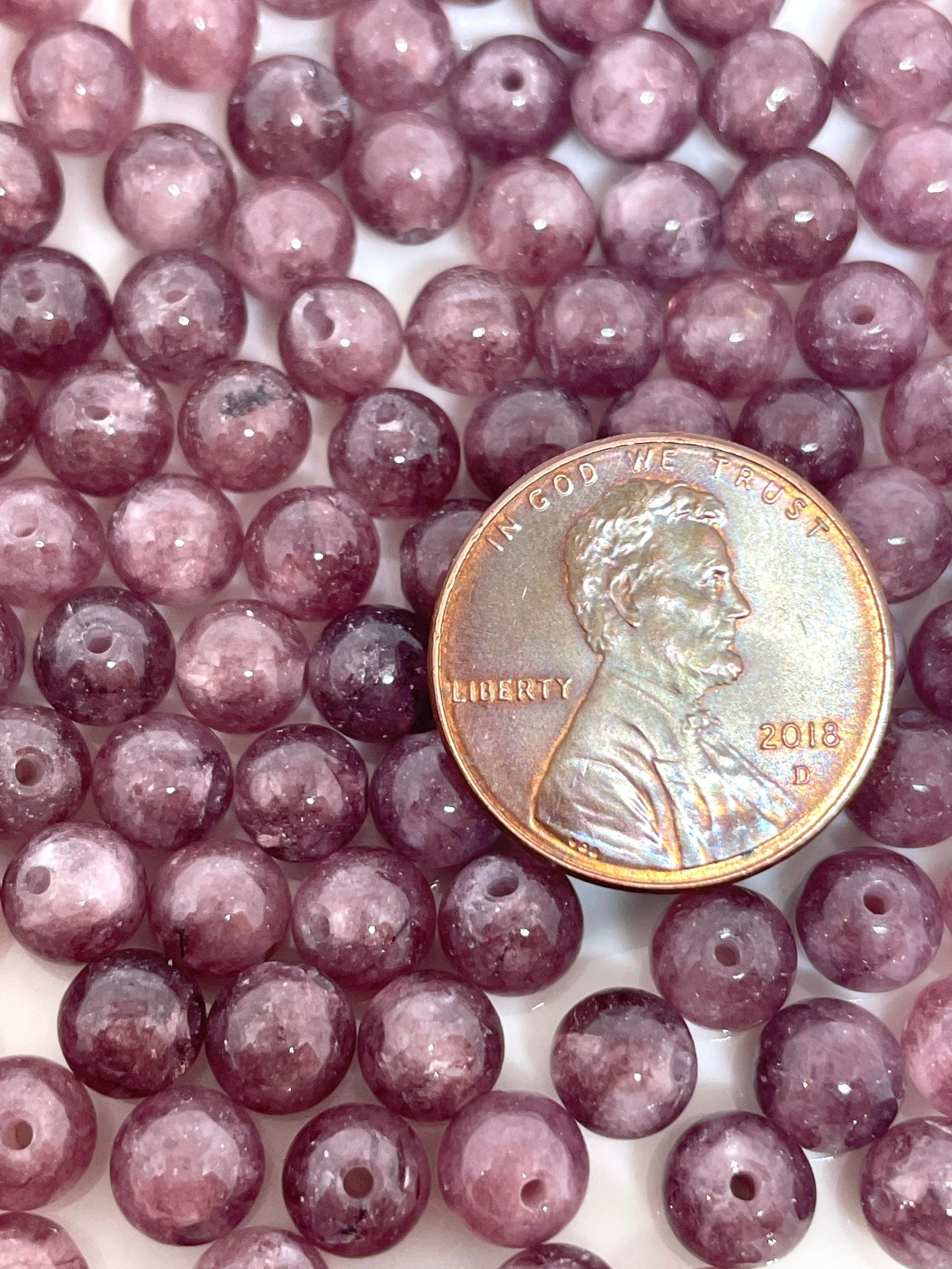 6mm Lepidolite Beads for Bracelet, necklace, Jewelry Making, Unique Beads, Purple Stone Beads