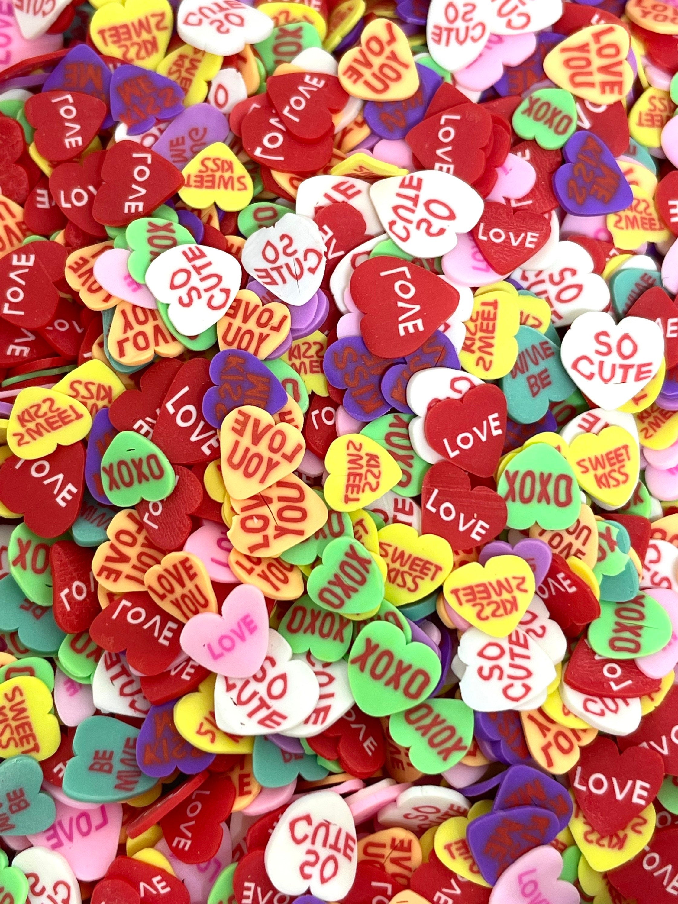 Tiny Conversation Heart Sprinkles for Resin, Slime, Clay Canes for Nail Art