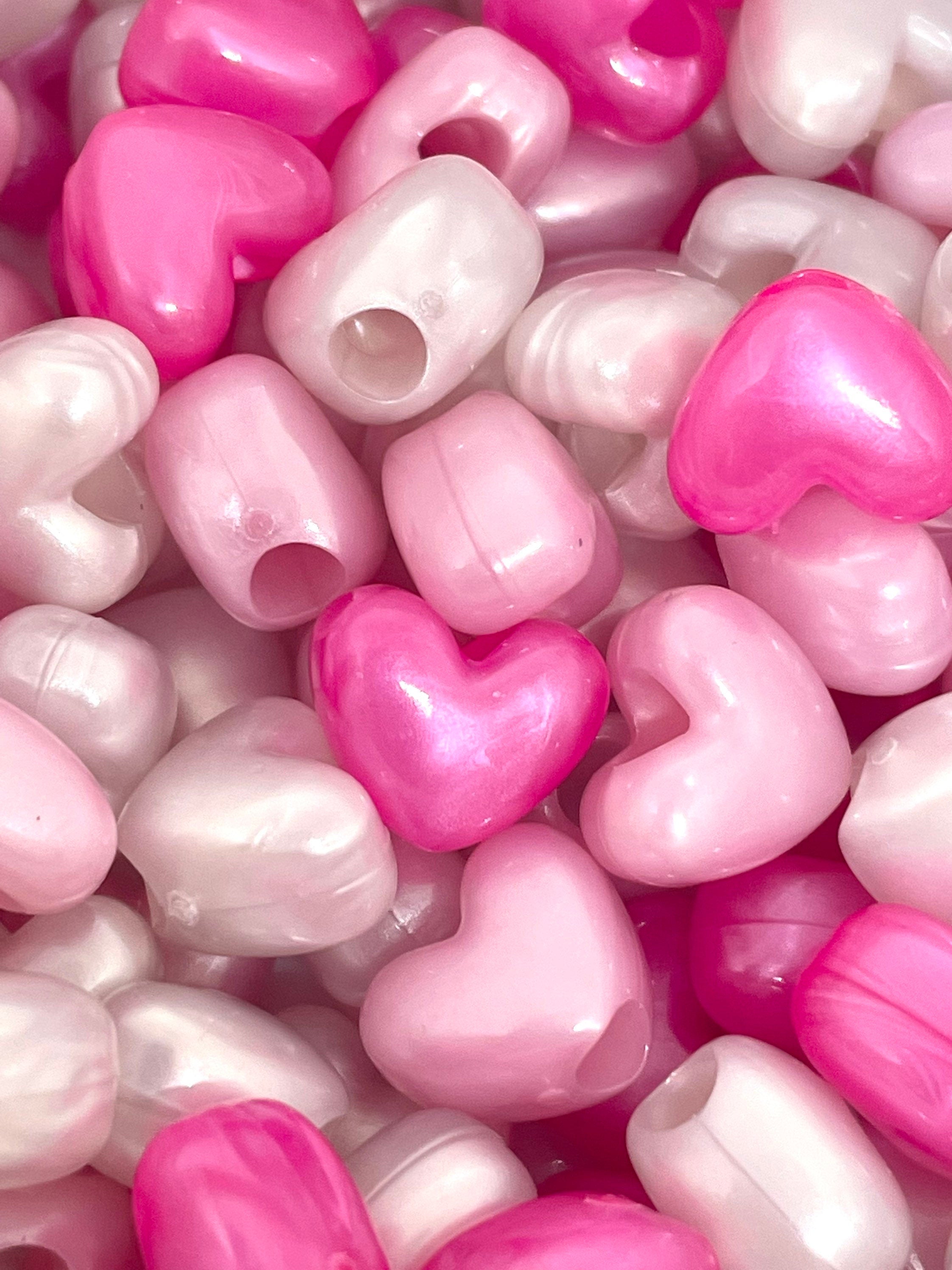 Heart Bead Necklace, Valentine Beads