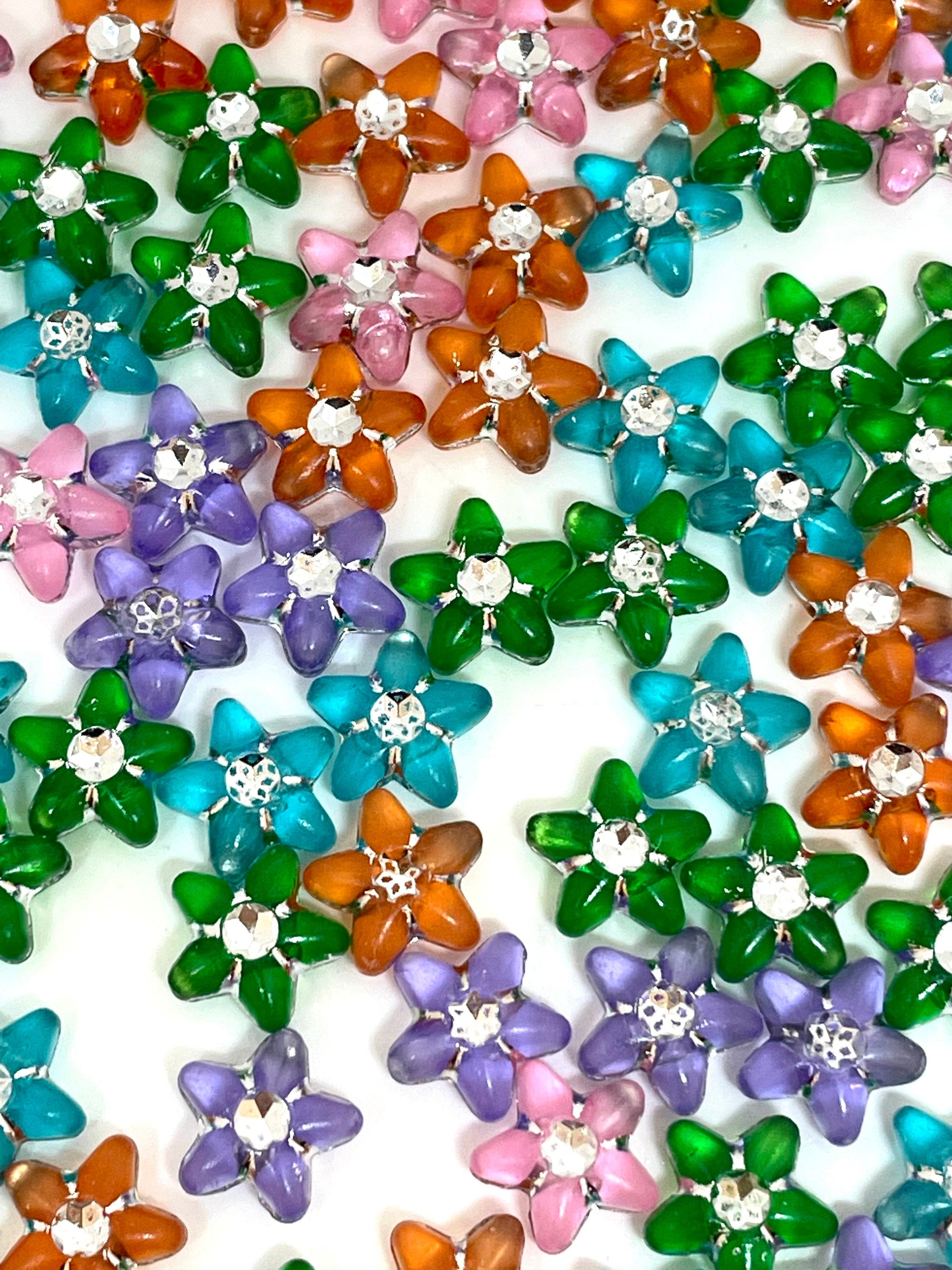 Easter Flower Beads for Jewelry Making, Easter Basket, Kids Crafts, Plastic Beads, Translucent Beads