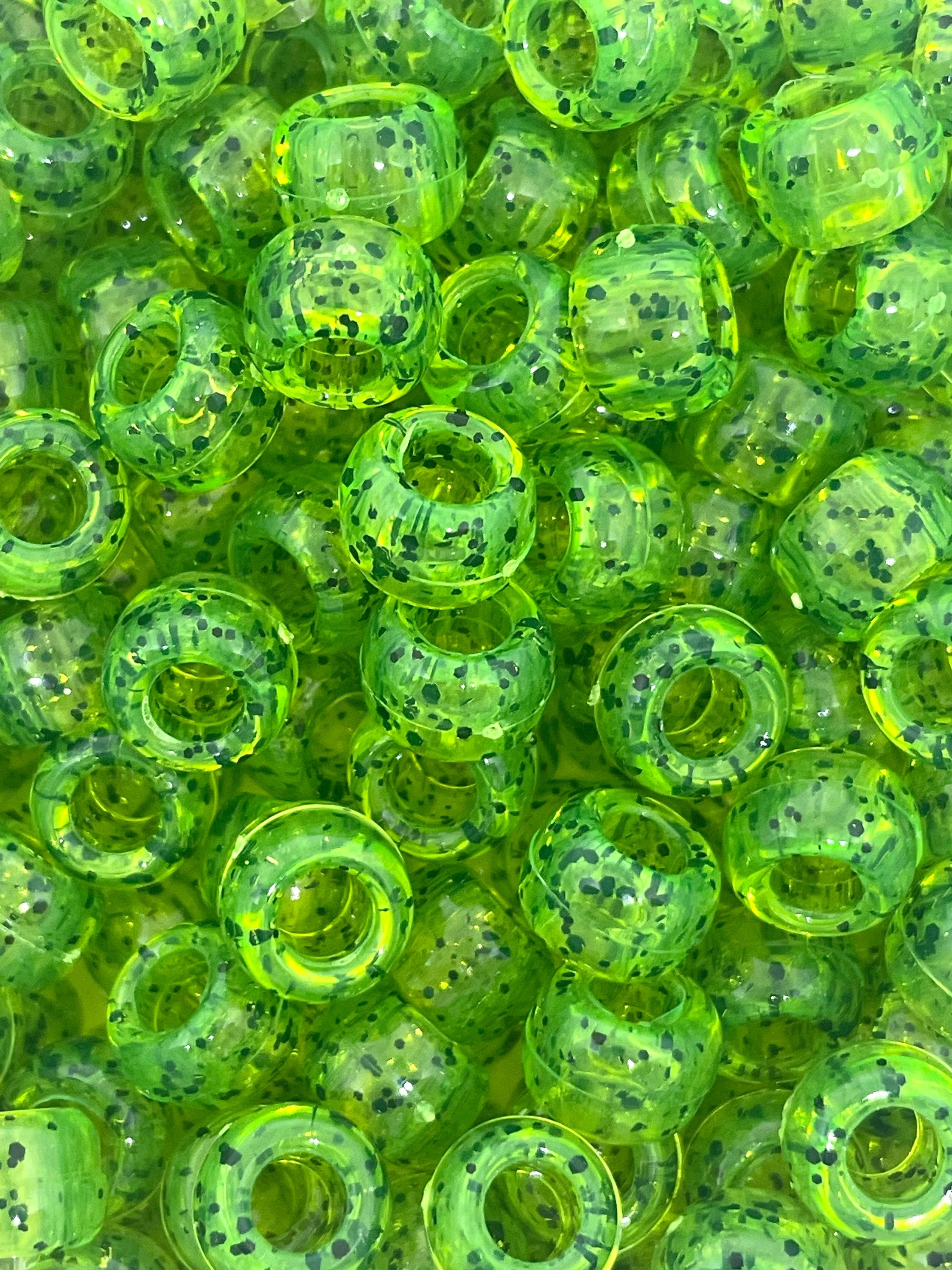 Halloween Pony Beads, Charm, Jewelry, Witch Beads, Neon Green Beads, Halloween Themed, Rave Beads, Barrel Beads for Kandi Jewelry