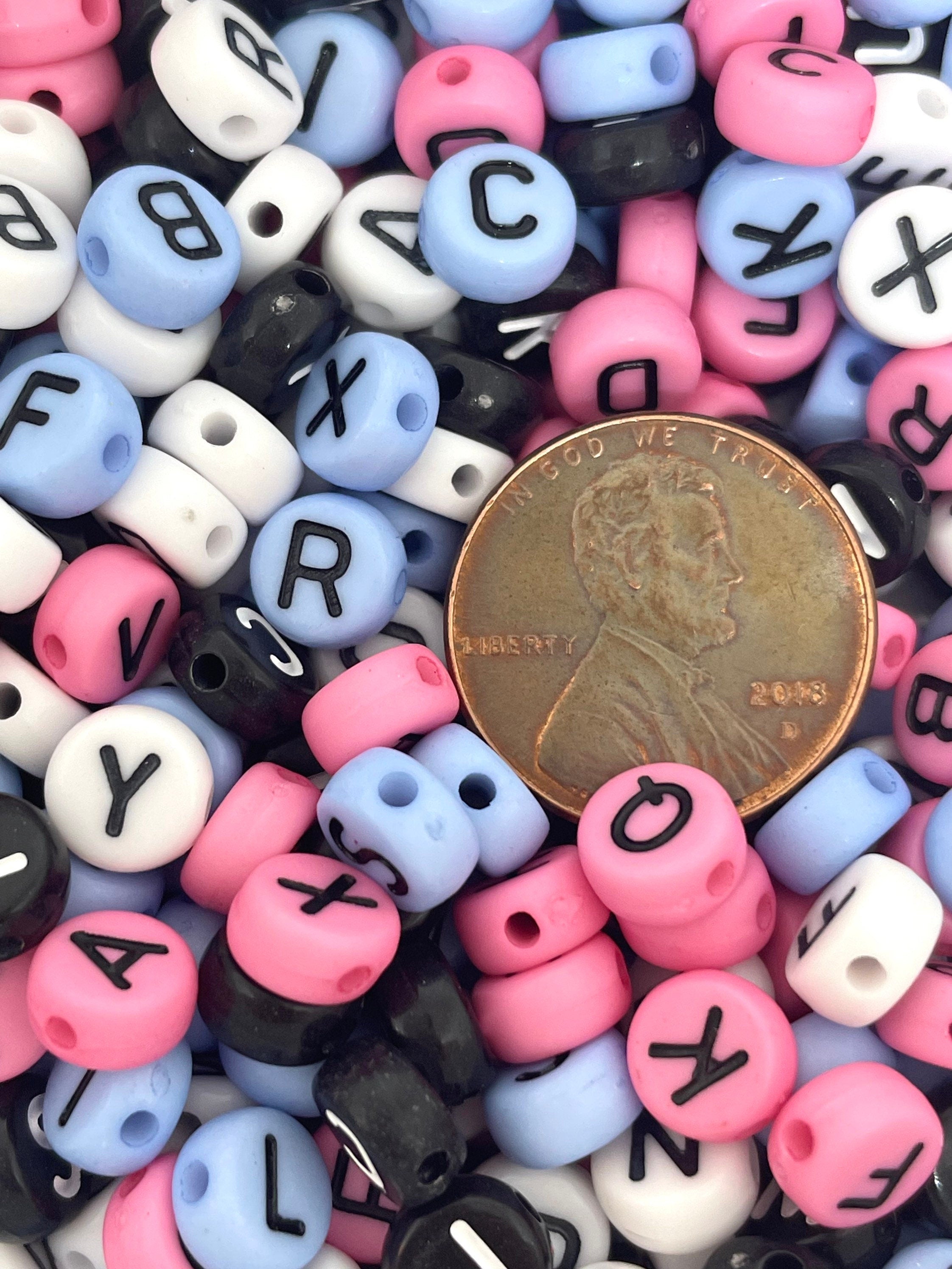 Fairy Kei Themed Alphabet Beads, Letter Beads for Word Jewelry, Name Jewelry, Gothic Girl Bead Set