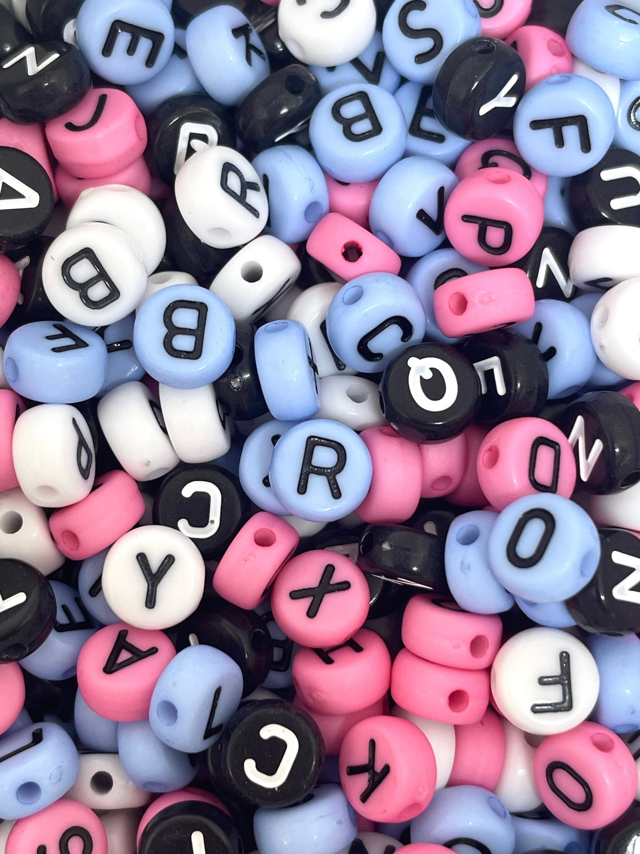 Fairy Kei Themed Alphabet Beads, Letter Beads for Word Jewelry, Name Jewelry, Gothic Girl Bead Set