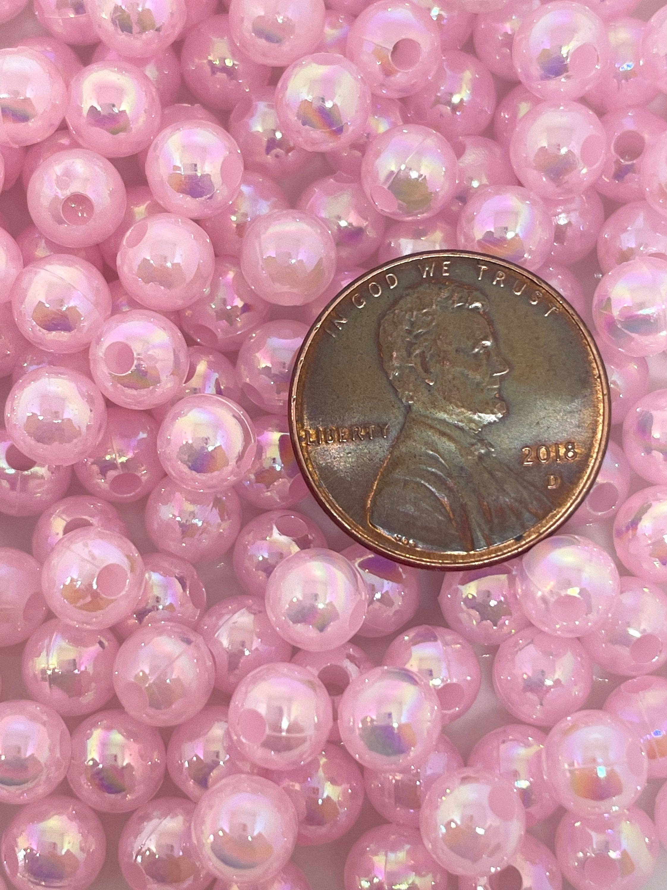 Baby Pink Iridescent Beads, Fairy Kei Jewelry, Kawaii Beads for Lolita Jewelry