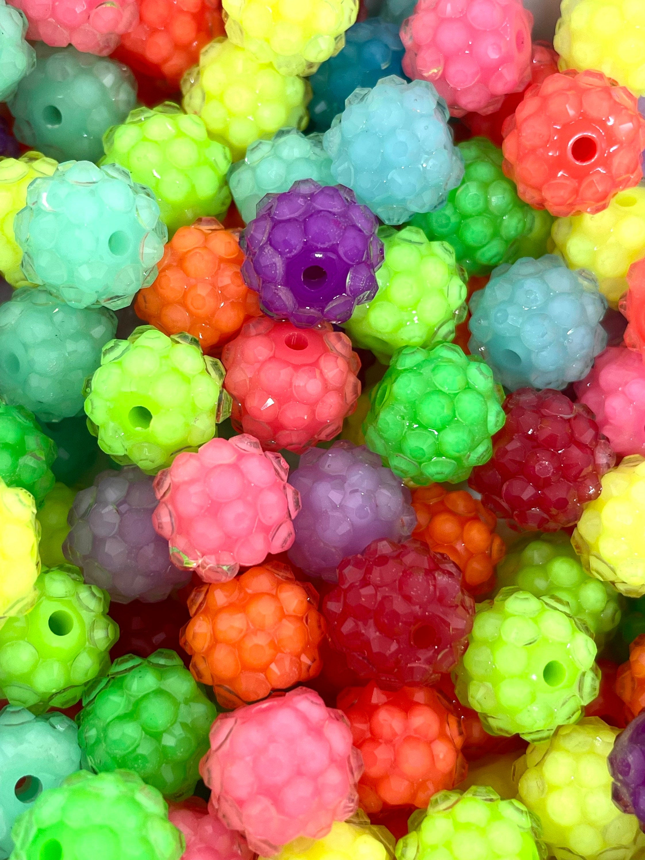 12mm Neon Konpeito Rhinestone Beads