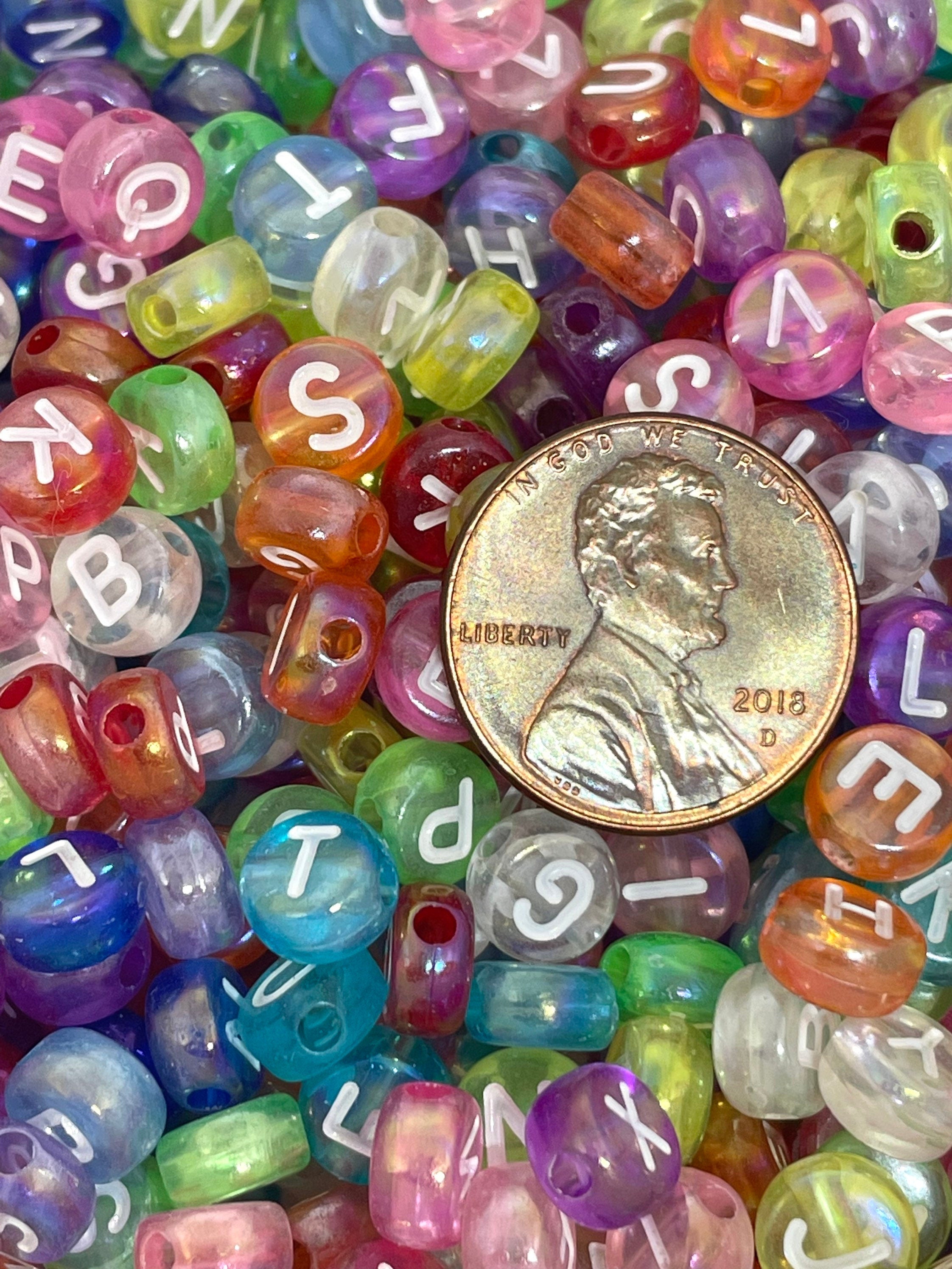 Iridescent Rainbow Mermaid Letter Beads for Jewelry, Bracelet, Alphabet Beads, Word Beads for Name Jewelry