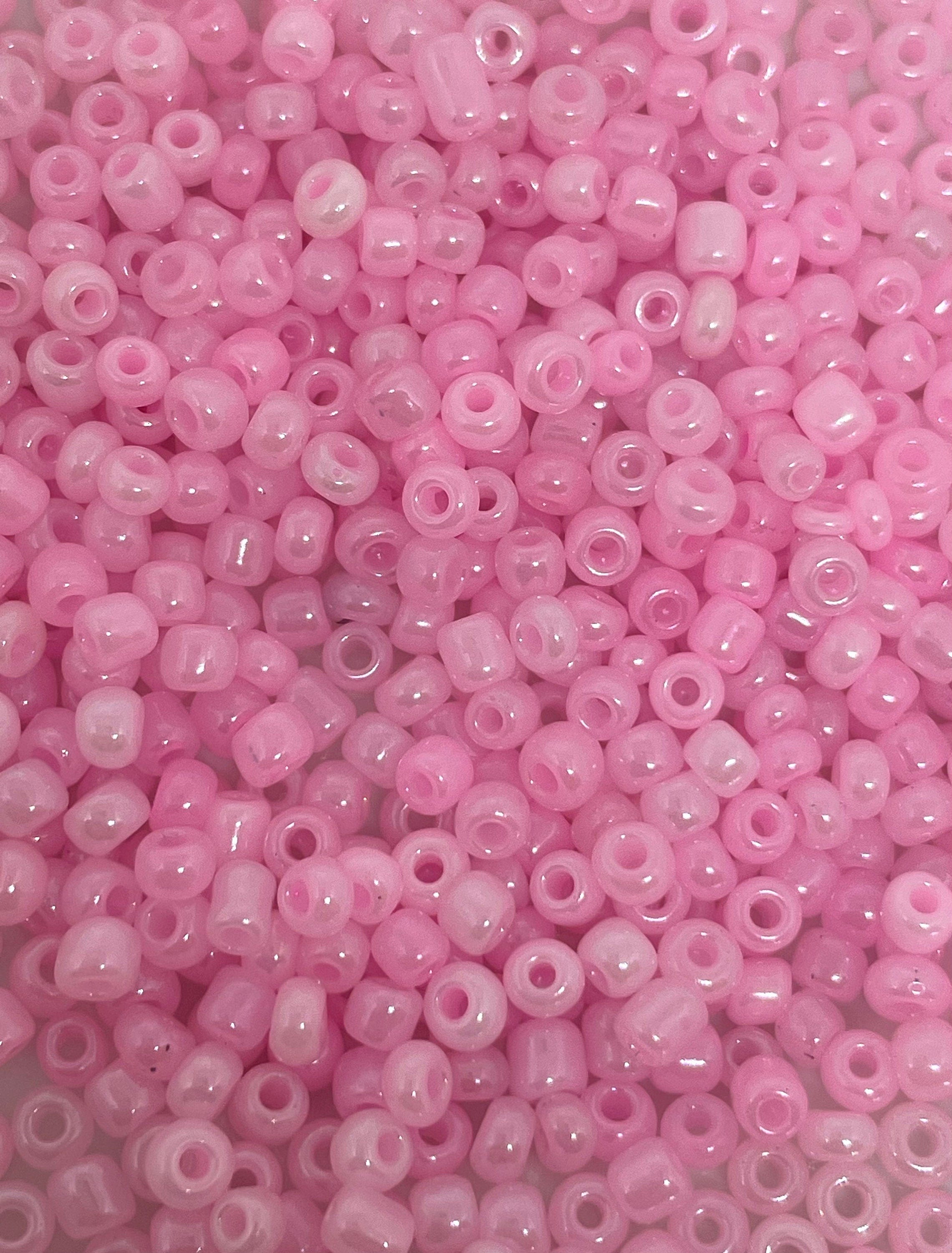 Tiny Baby Pink Seed Beads, 3mm Glass Czech Beads for Jewelry Making, Beaded Necklace, Dainty Jewelry