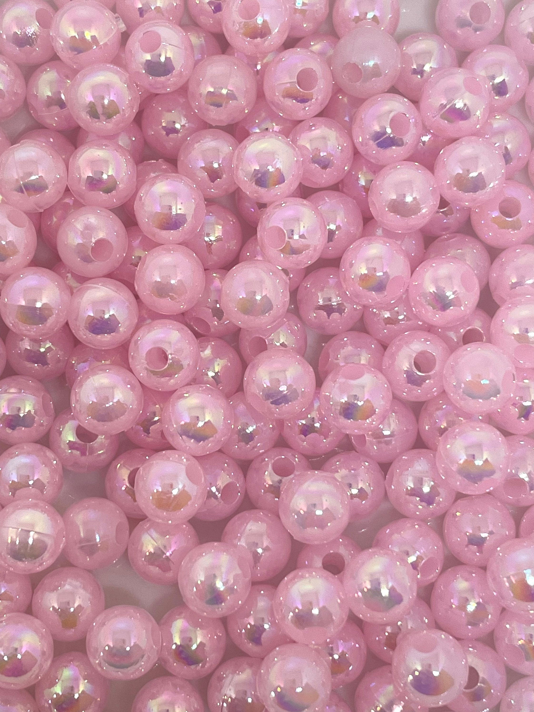 Baby Pink Iridescent Beads, Fairy Kei Jewelry, Kawaii Beads for Lolita Jewelry