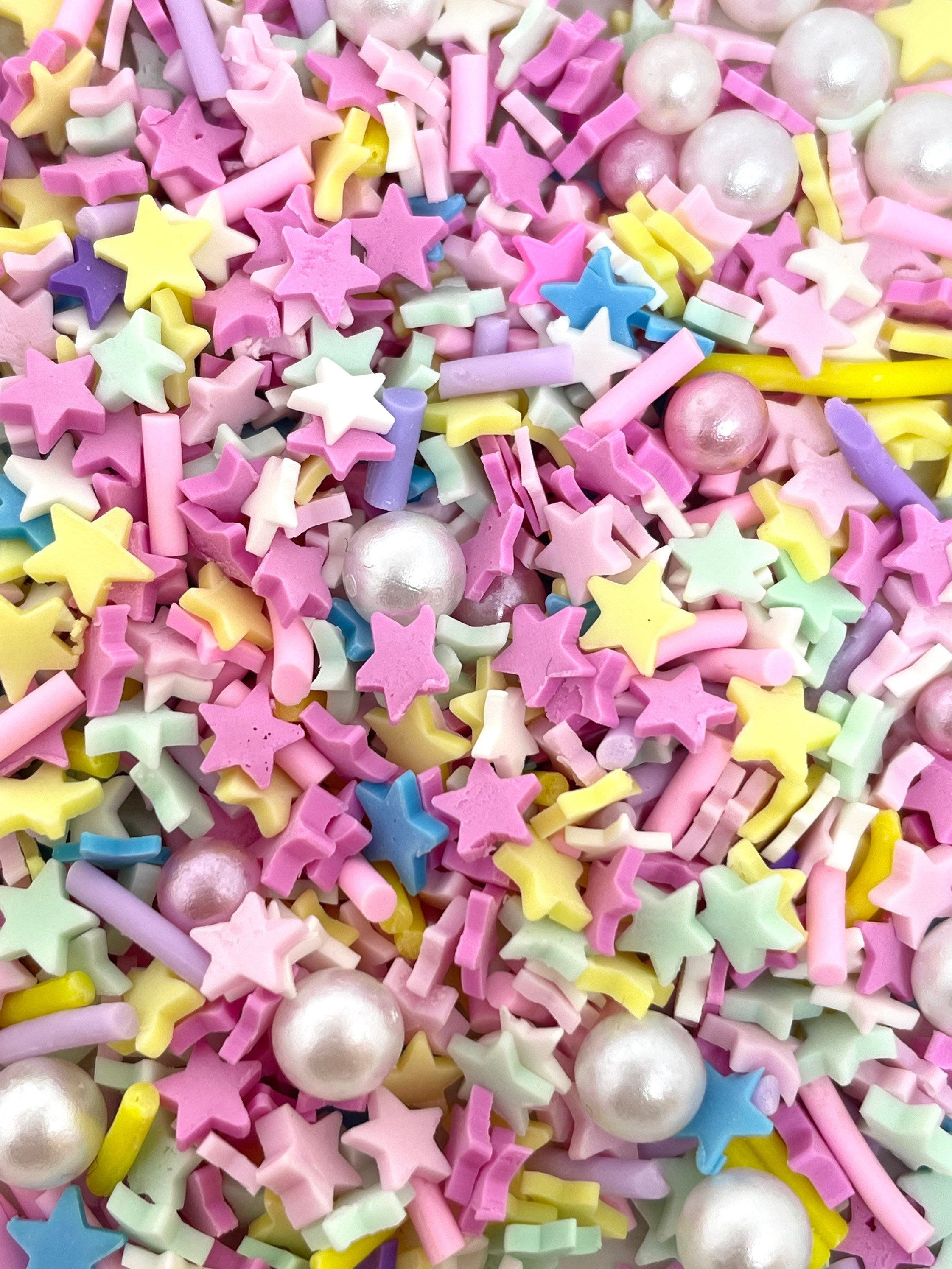 Kawaii Pastel Sprinkle Mix for Decoden, Nail Art, Resin Jewelry, Slime Mixers, Toppings, Star Confetti