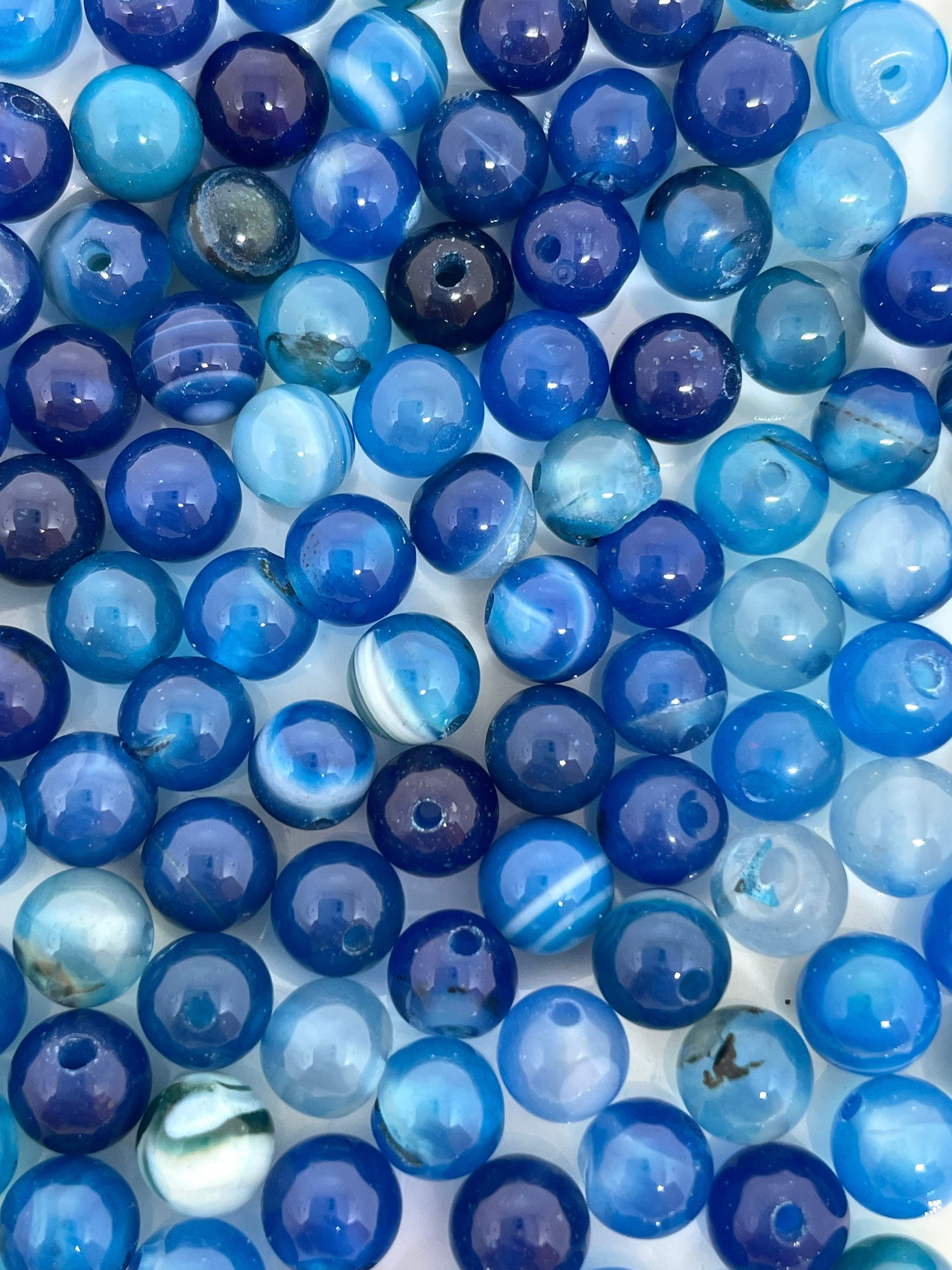 6mm Beautiful Natural Stone Blue Agate Beads