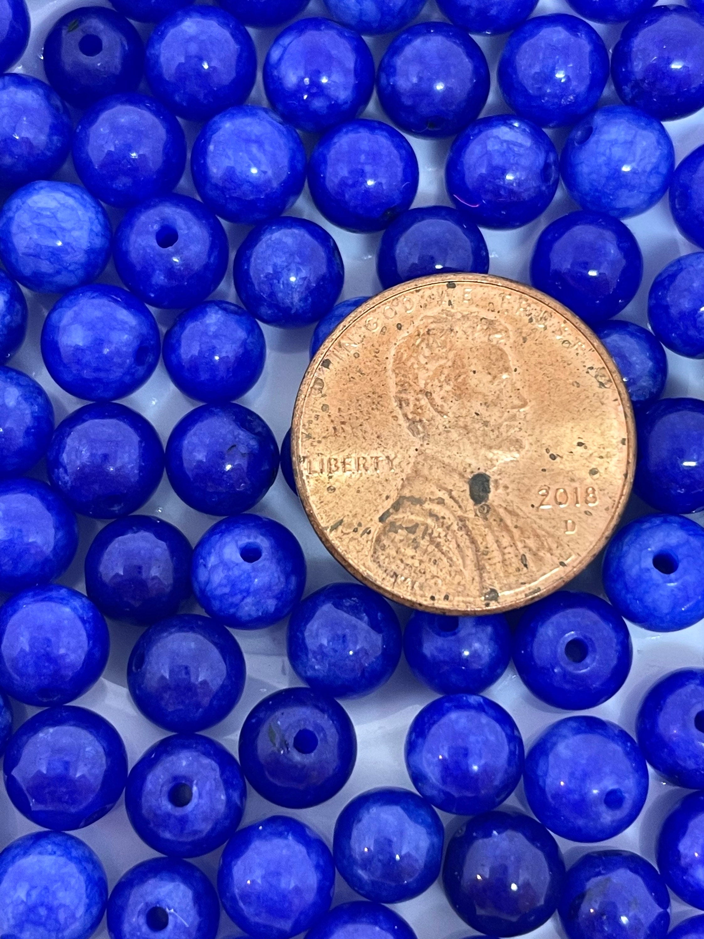 6mm Bright Blue Agate Stone Beads