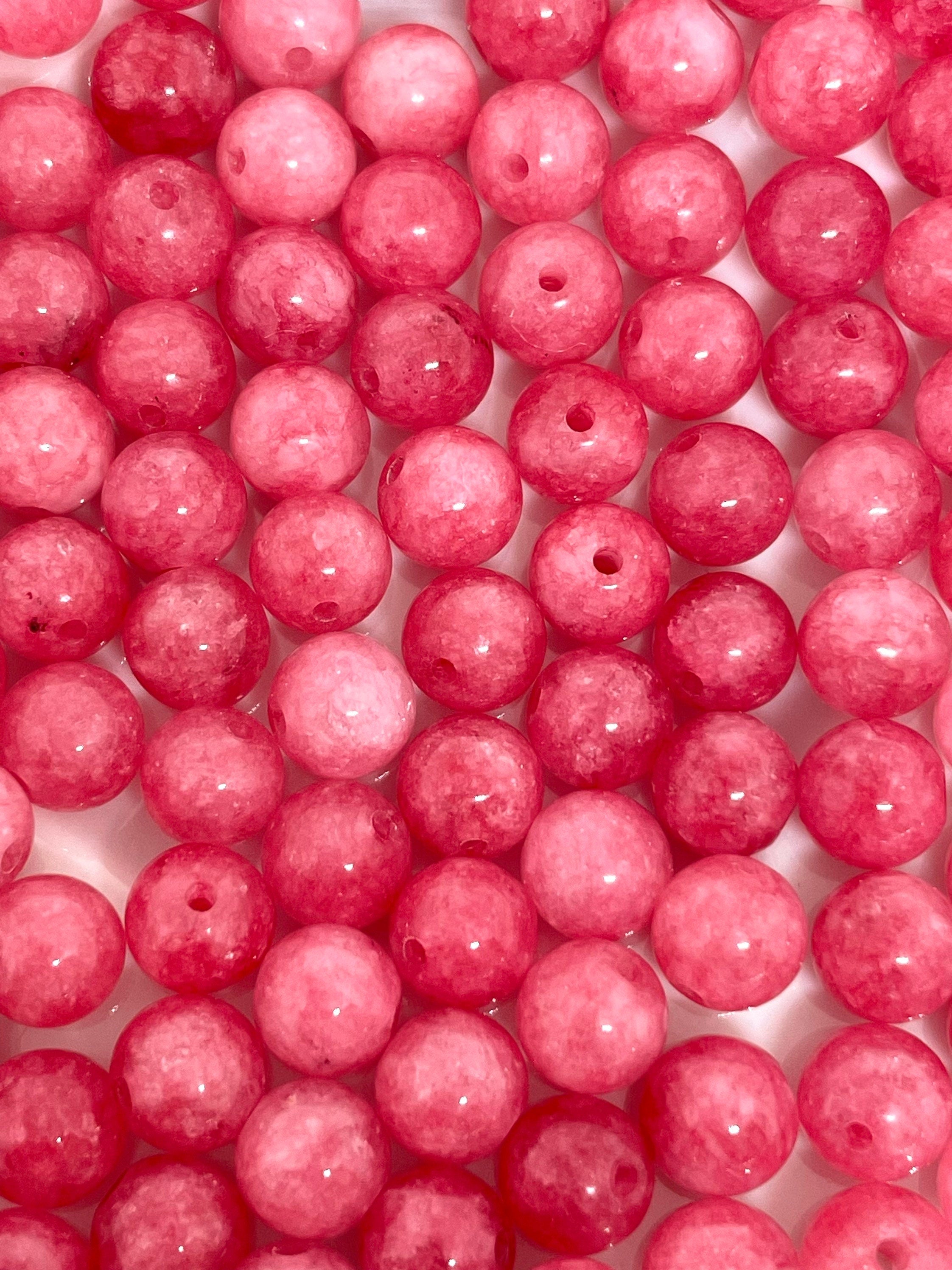 6mm Dark Pink Rhodonite Stone Beads