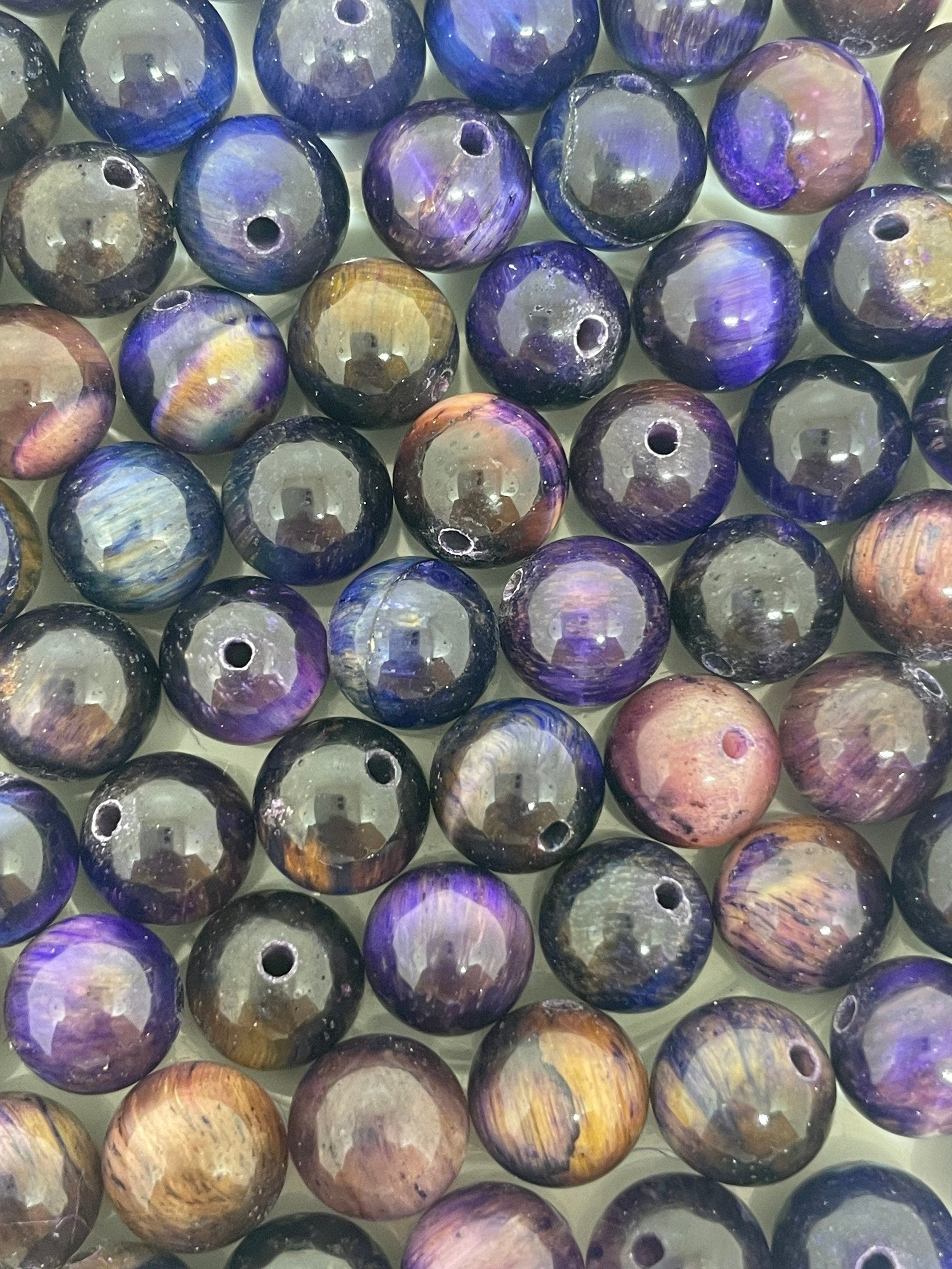 8mm Blue and Purple Agate Stone Beads