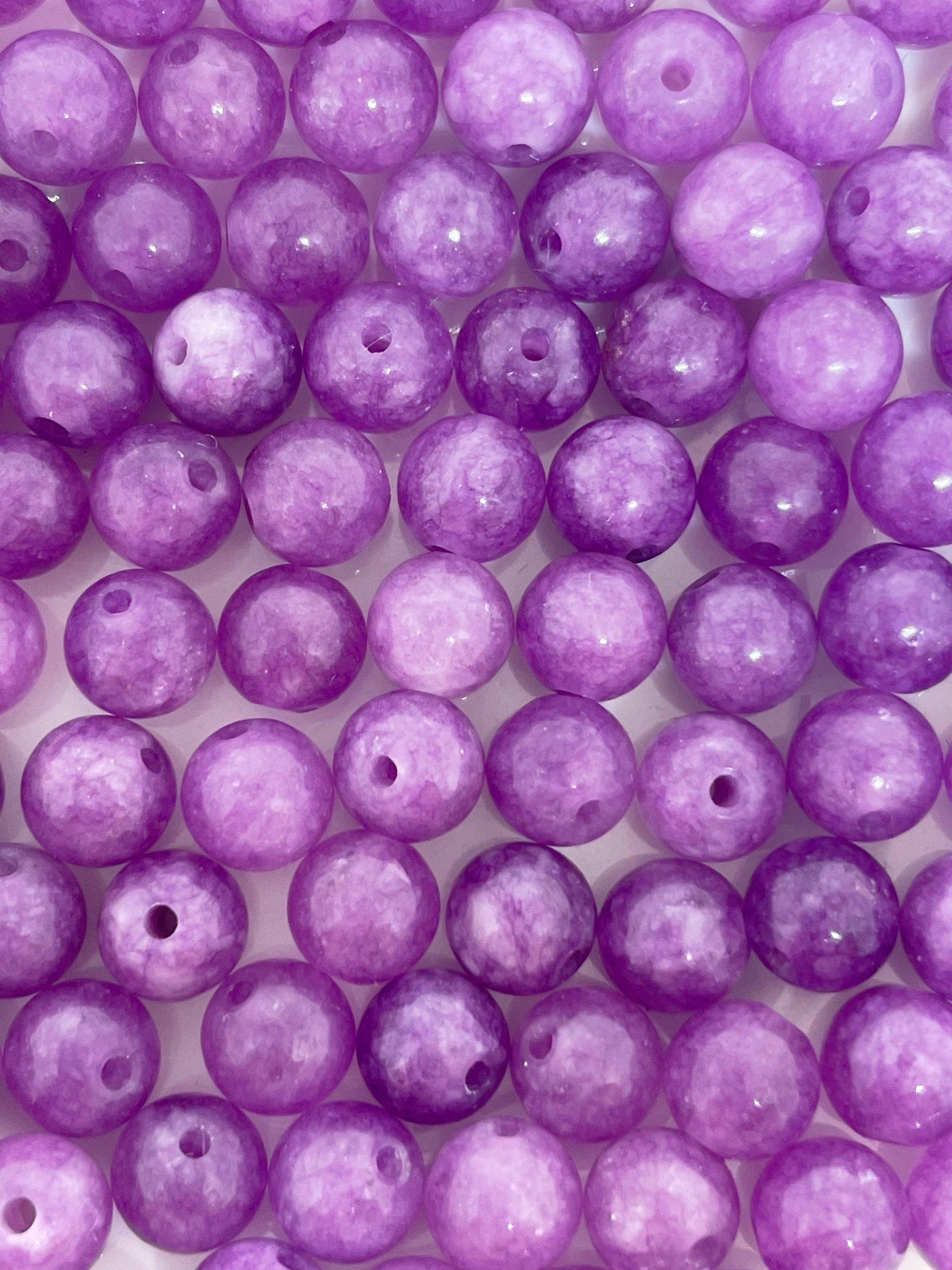 6mm Beautiful Lilac Purple Jade Stone Beads