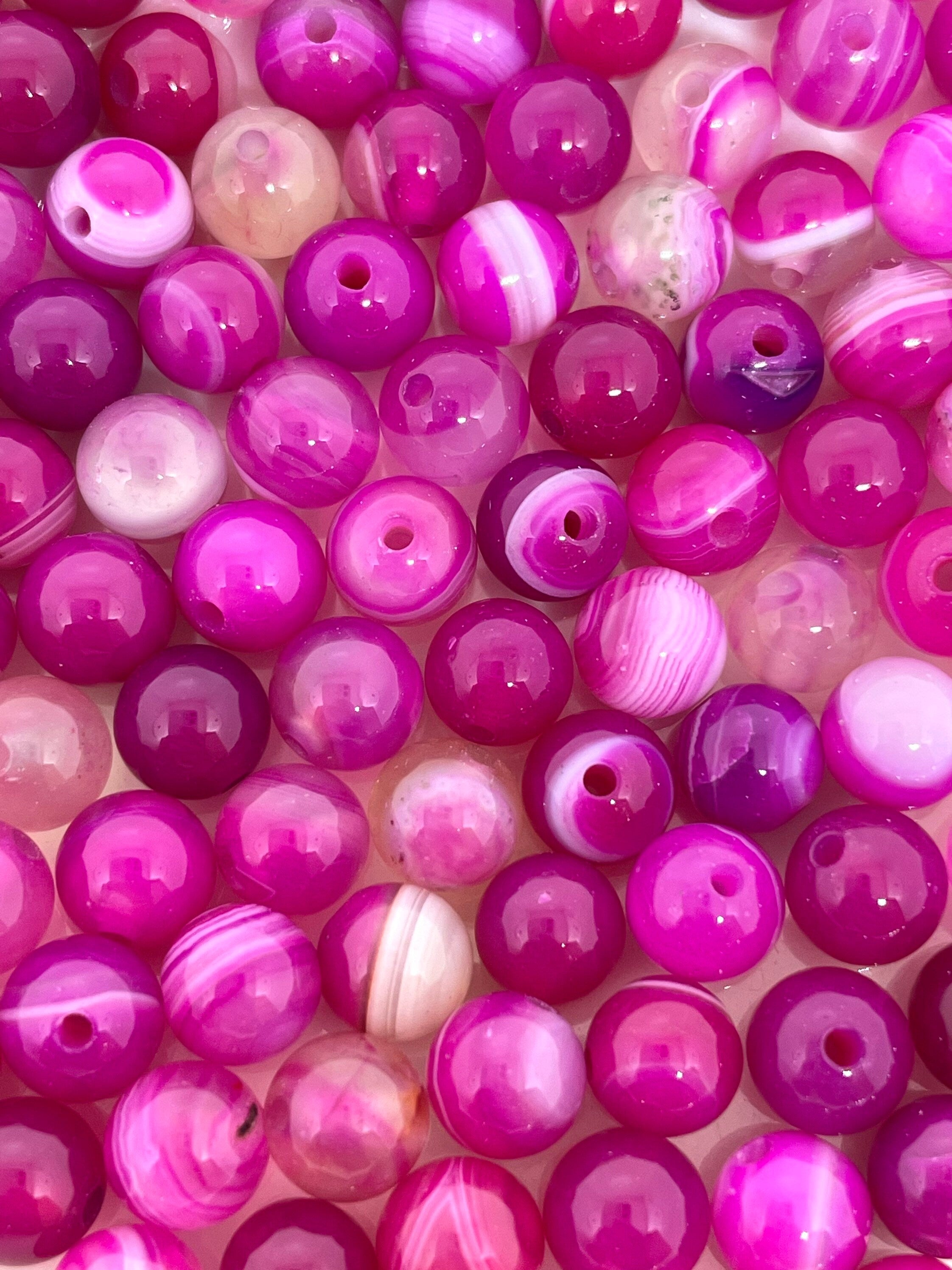 6mm Beautiful Magenta Agate Stone Beads