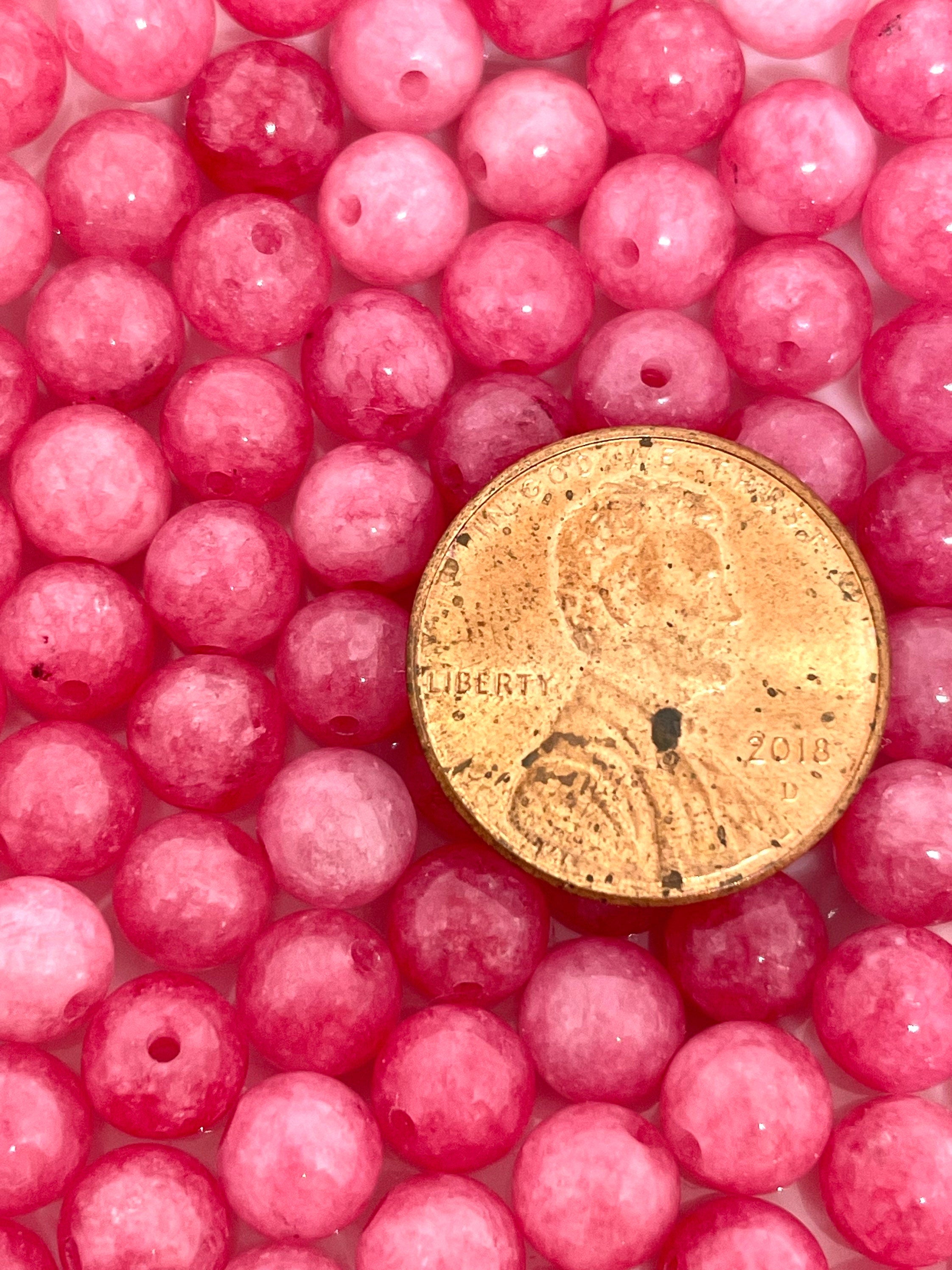 6mm Dark Pink Rhodonite Stone Beads