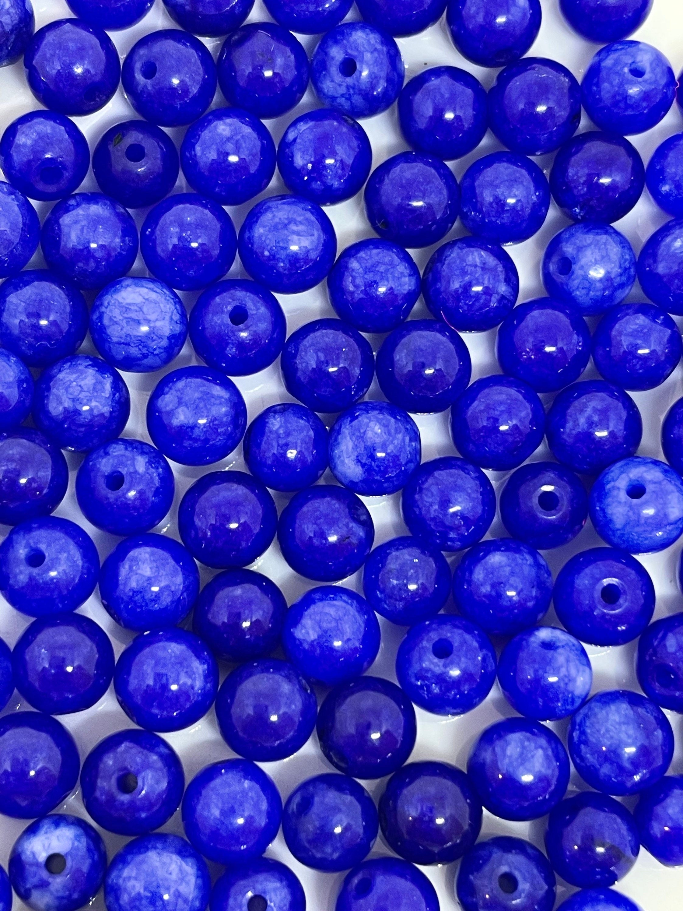 6mm Bright Blue Agate Stone Beads