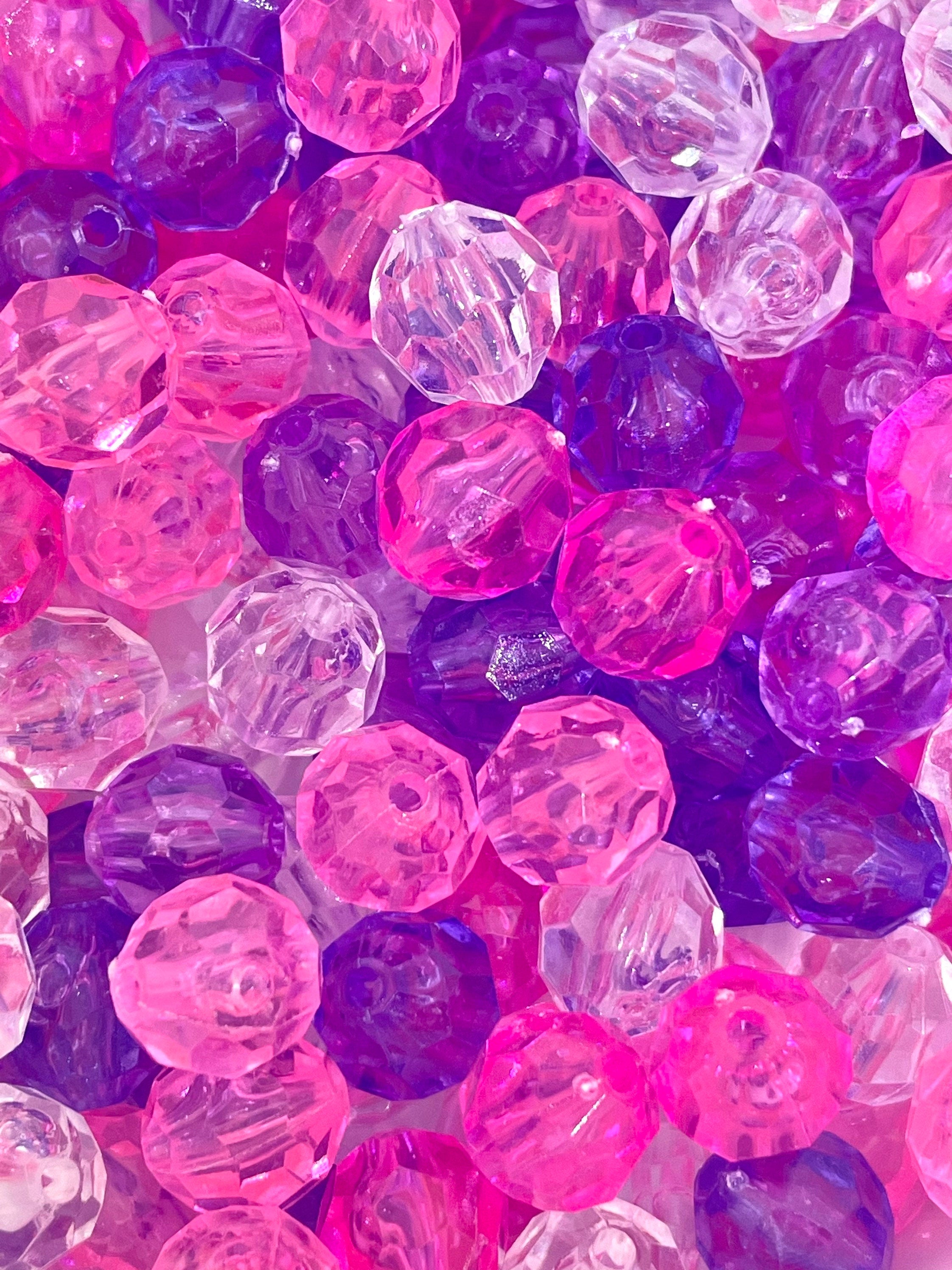 10mm Pink Themed Assorted Faceted Beads