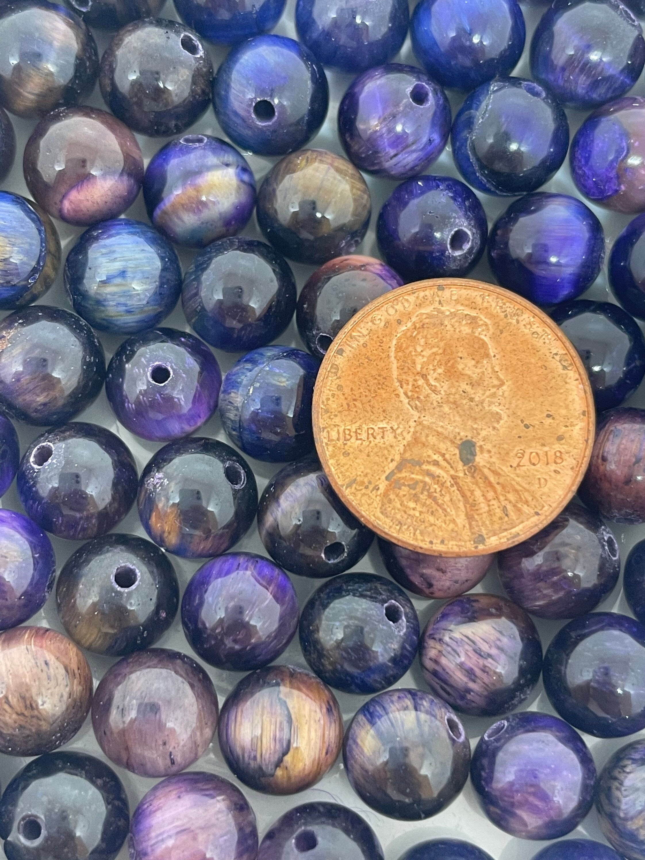 8mm Blue and Purple Agate Stone Beads