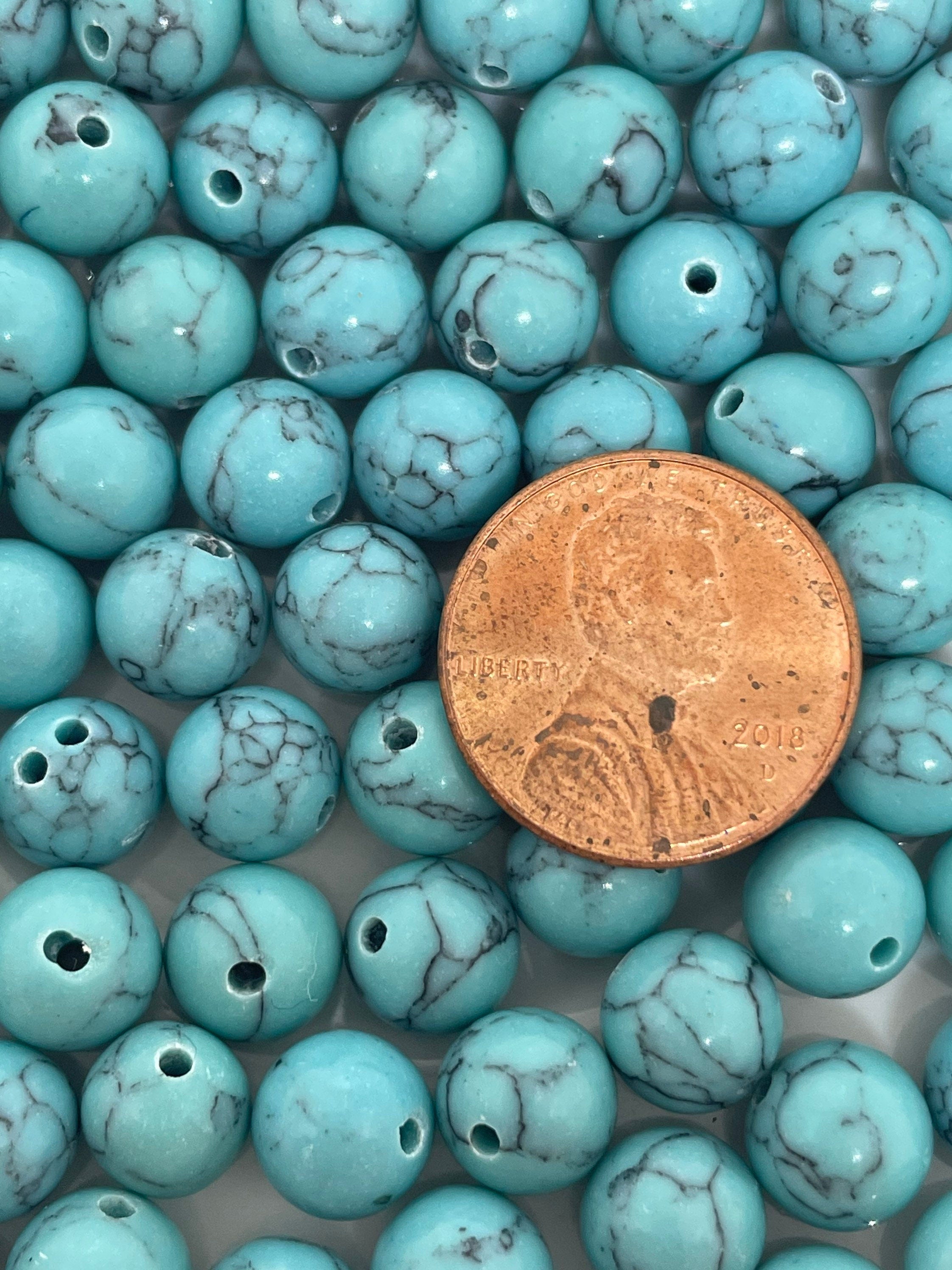 8mm Lake Blue Turquoise Beads