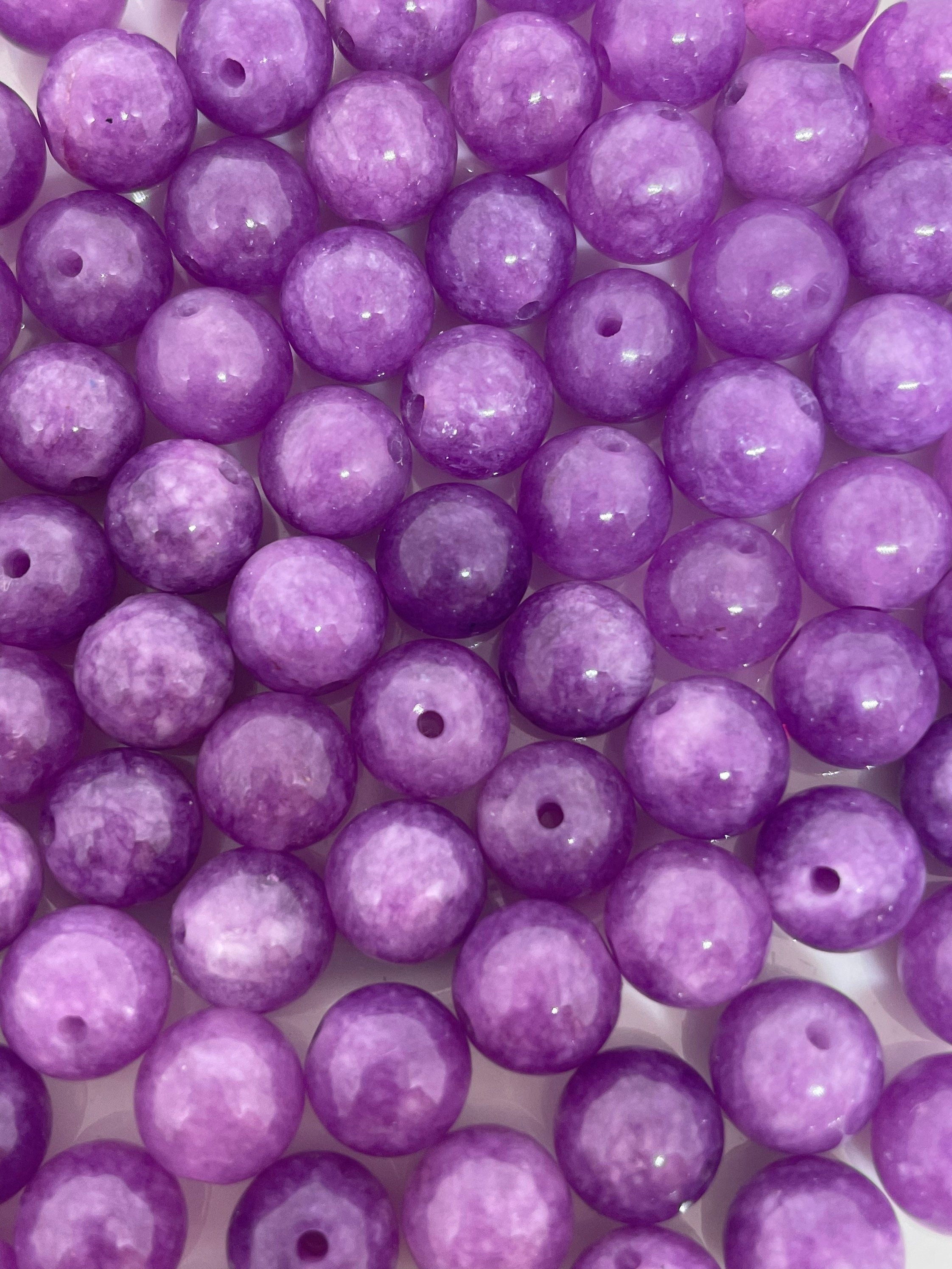 8mm Lilac Purple Jade Stone Beads