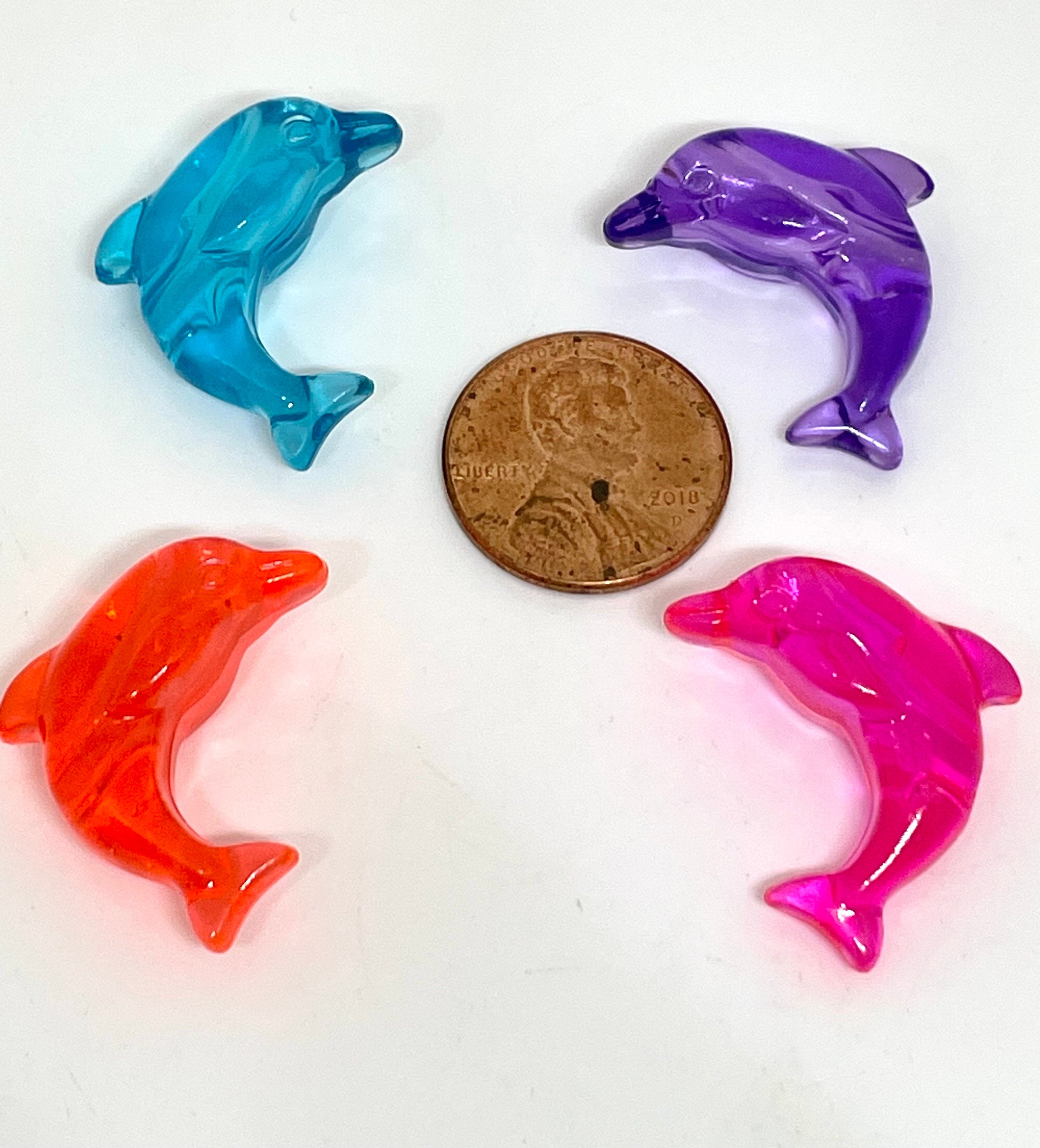 Translucent Rainbow Dolphin Bead Mix for Jewelry Making, Animal Charms, Kids Beads, Beads for Parties