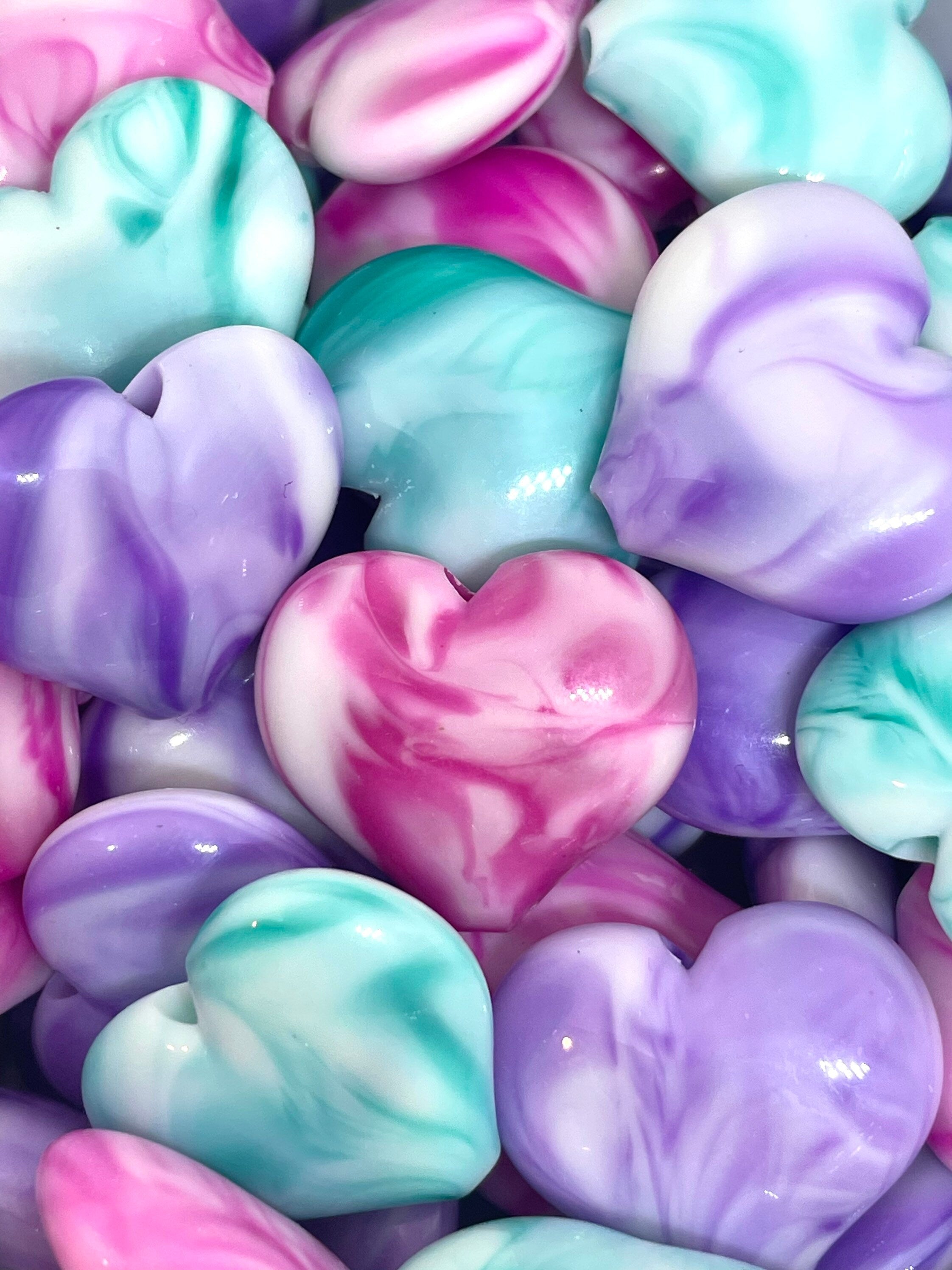 23mm Mermaid Heart Pendant Assorted Beads