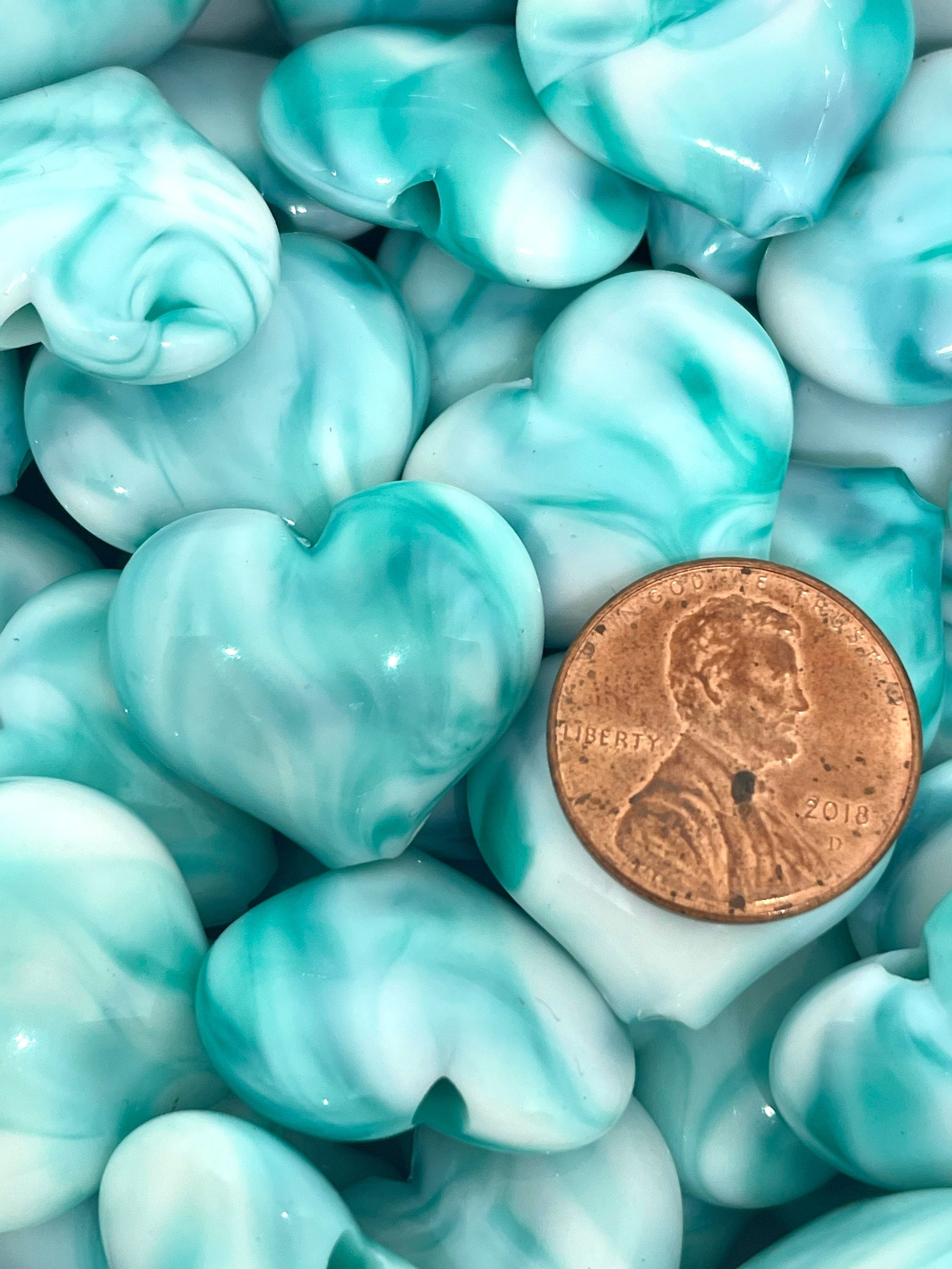 23mm Aqua Heart Pendant