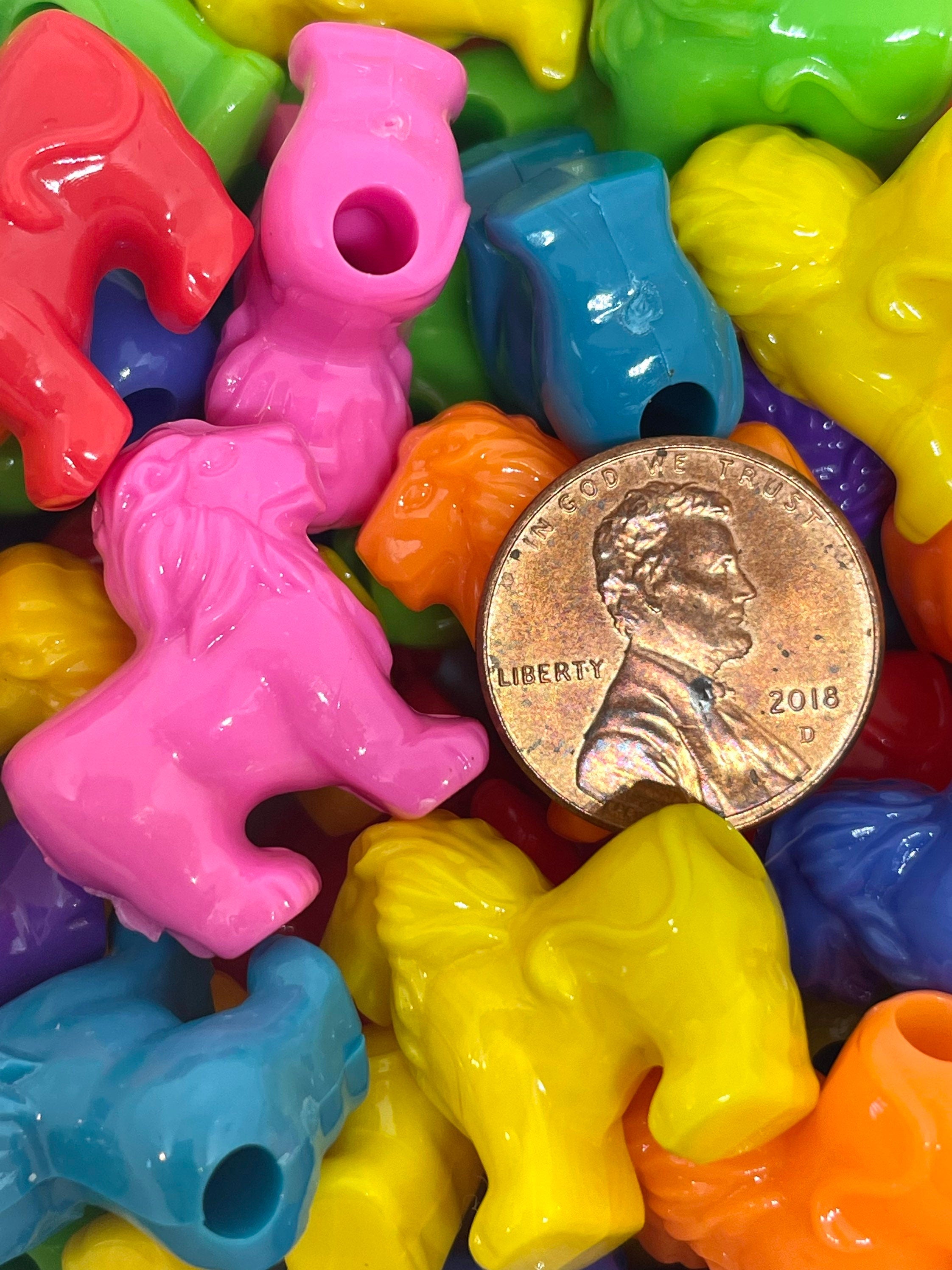 Bright Colored Lion Beads, Pendant, Charm, Spacer Beads, Leo the Lion, Animal Beads