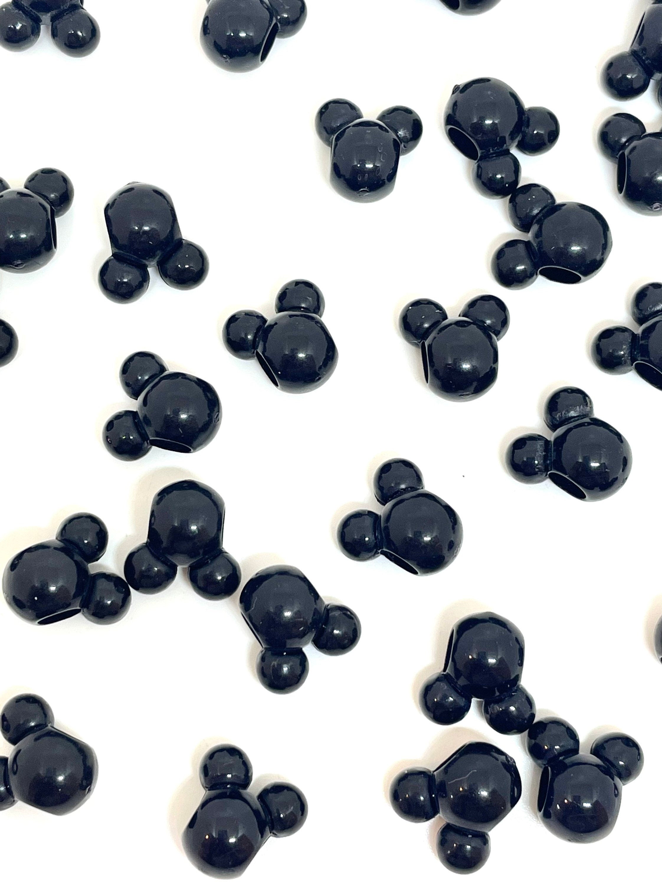 Black Mickey Mouse Beads - Ideal for Disney-Themed Jewelry Creations