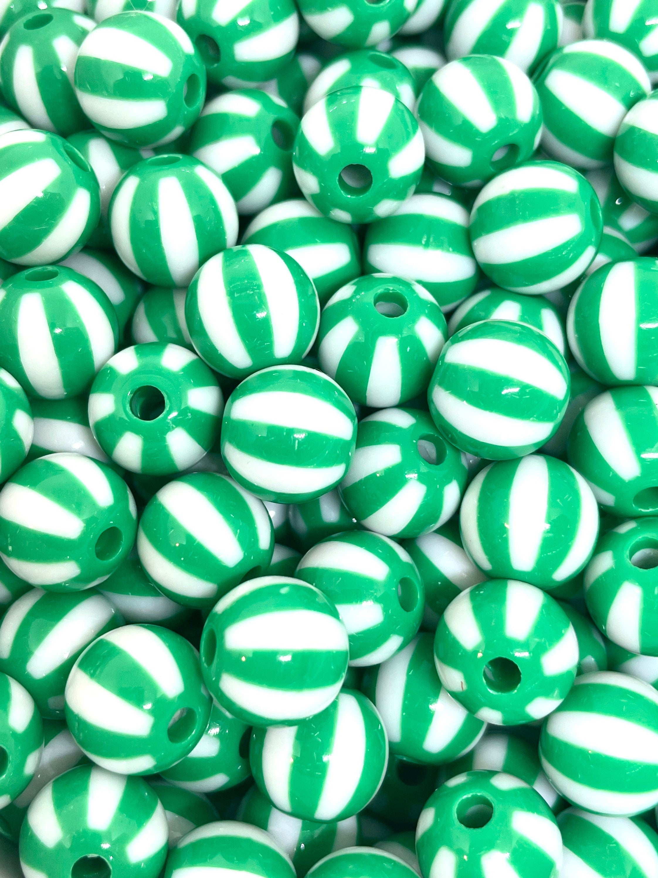 12mm Christmas Peppermint Beads