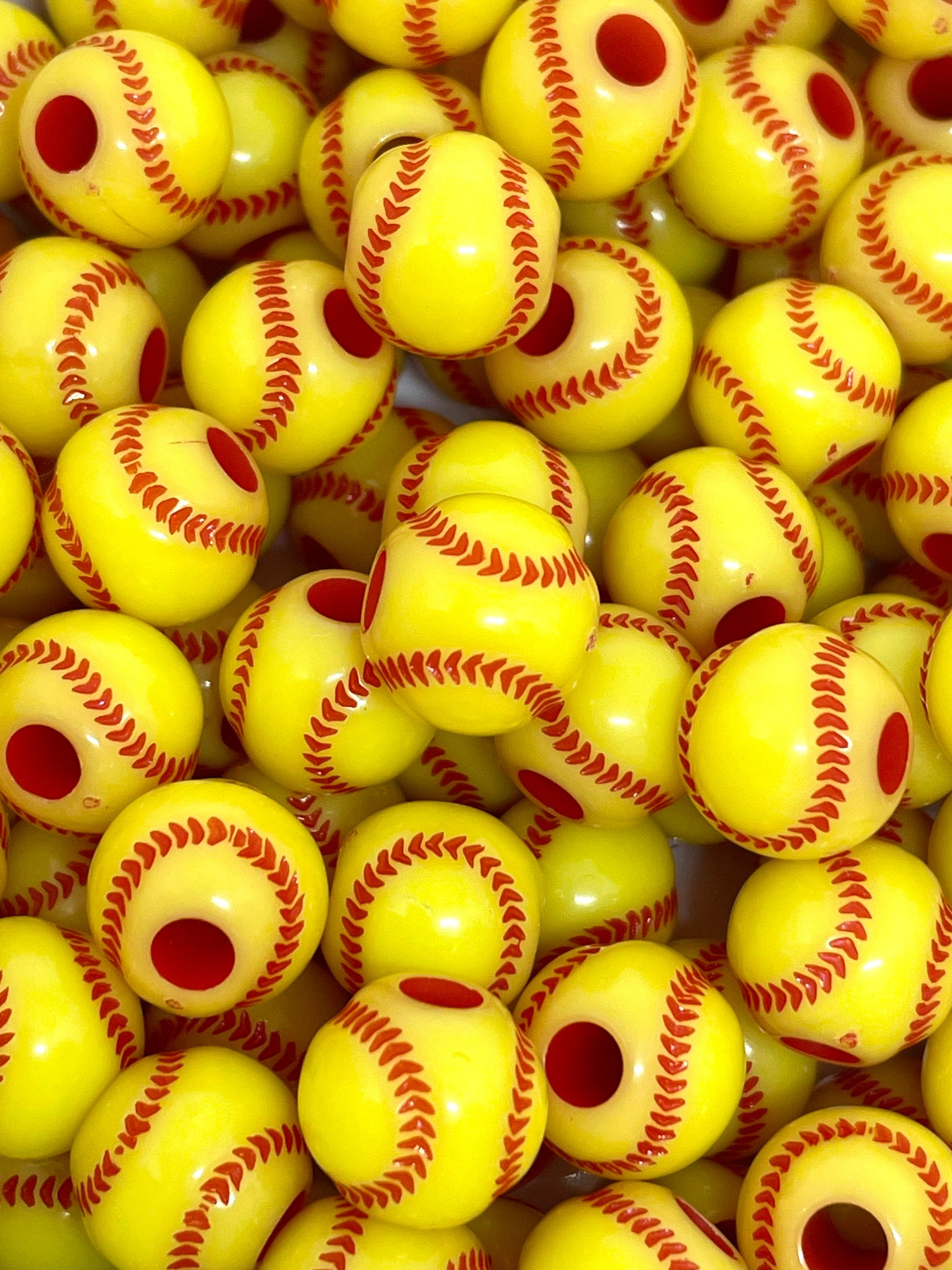 12mm Softball Beads, Sports Beads