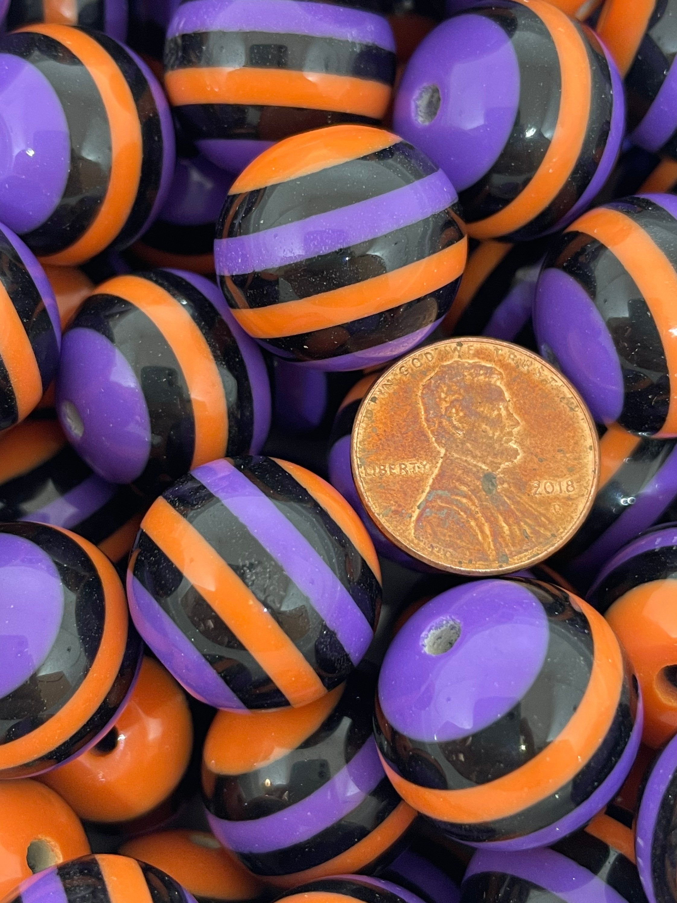 20mm Halloween Witch Themed Striped Beads