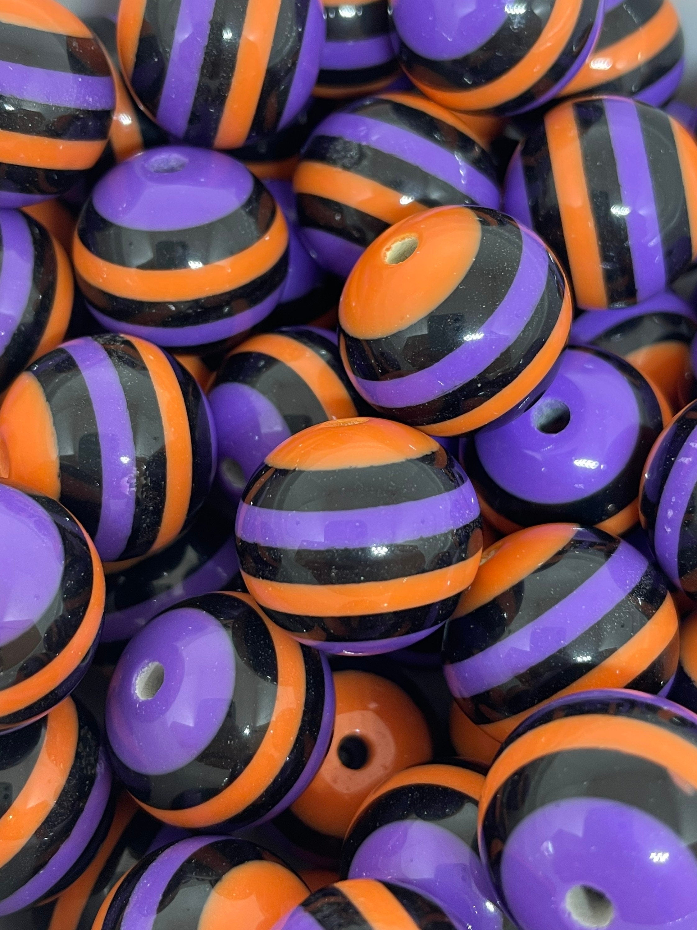 20mm Halloween Witch Themed Striped Beads