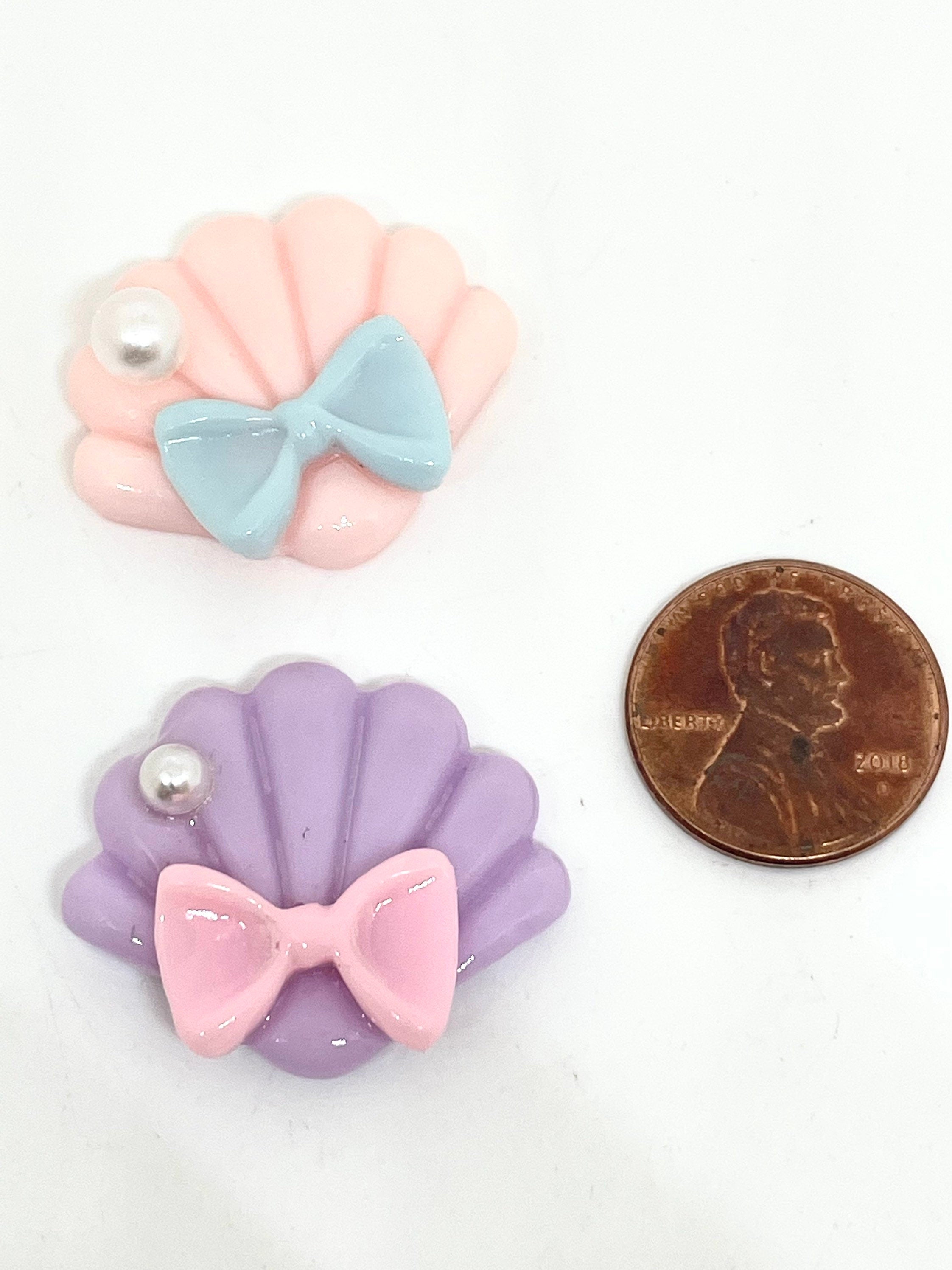 Kawaii Pastel Mermaid Shell Cabochons, Resin Mermaid Themed, Dolly Kei, Sweet Lolita