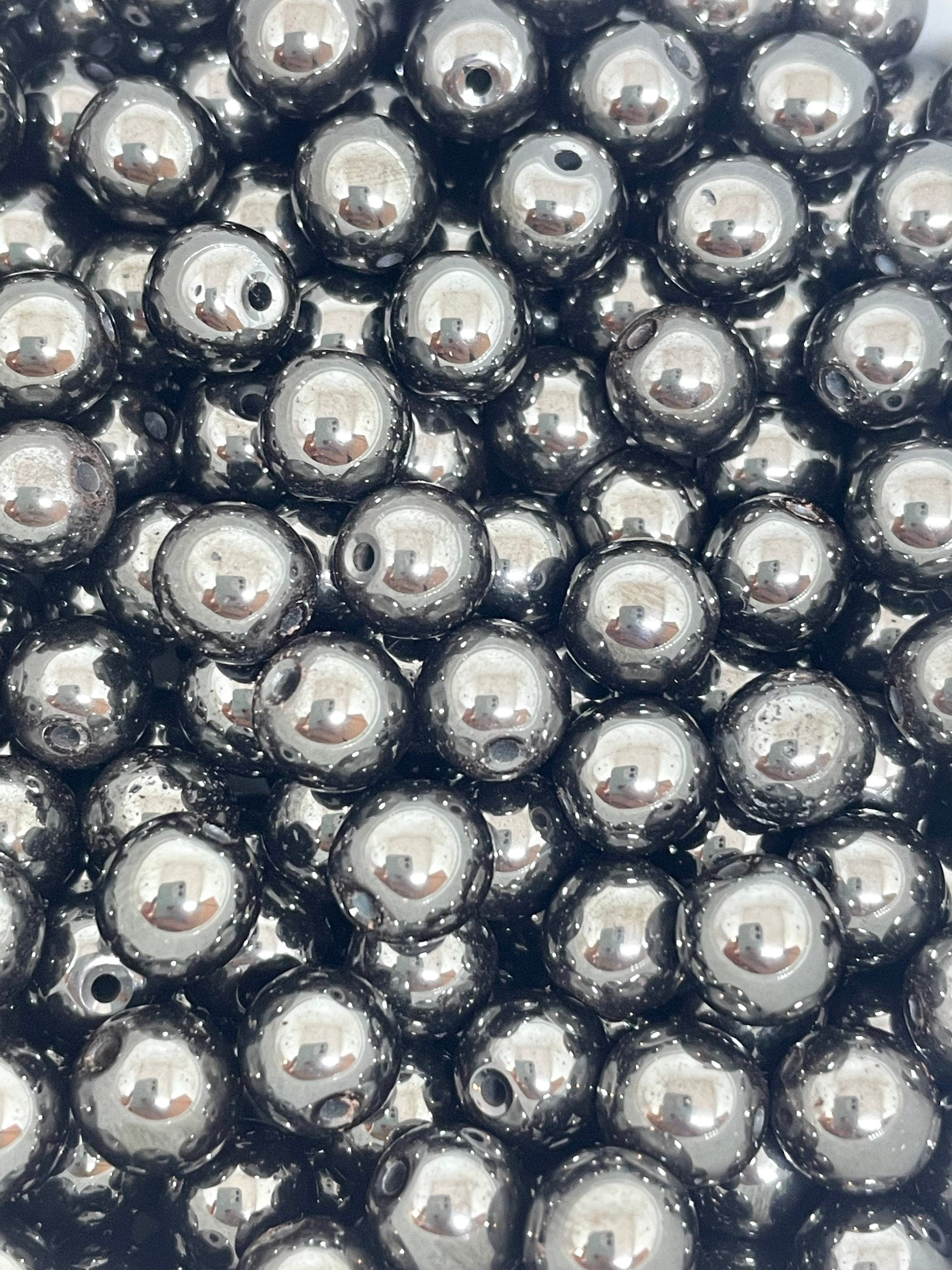 8mm Black Hematite Beads