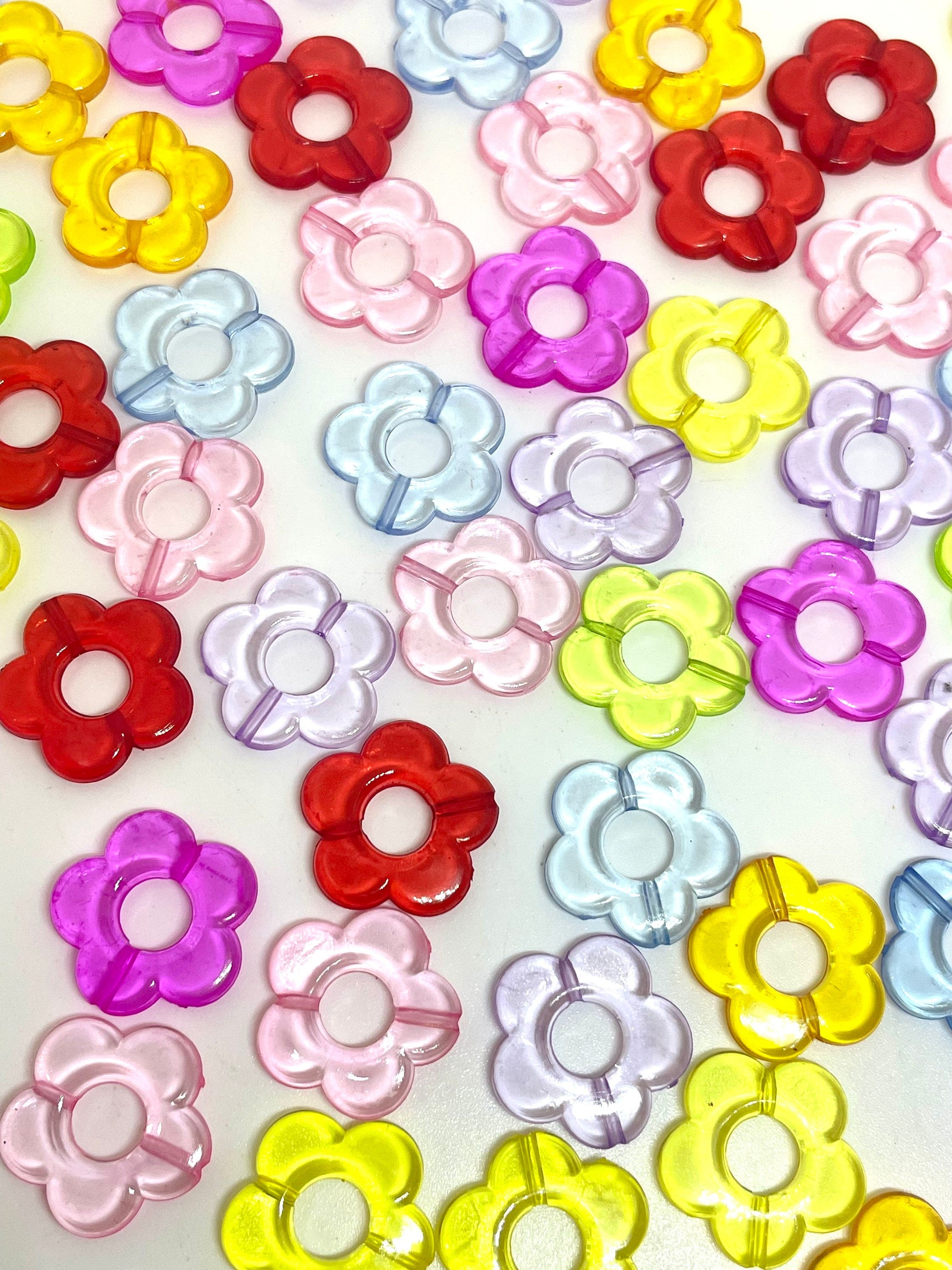 Translucent Flower Beads, Clear Beads for Jewelry Making, Choker